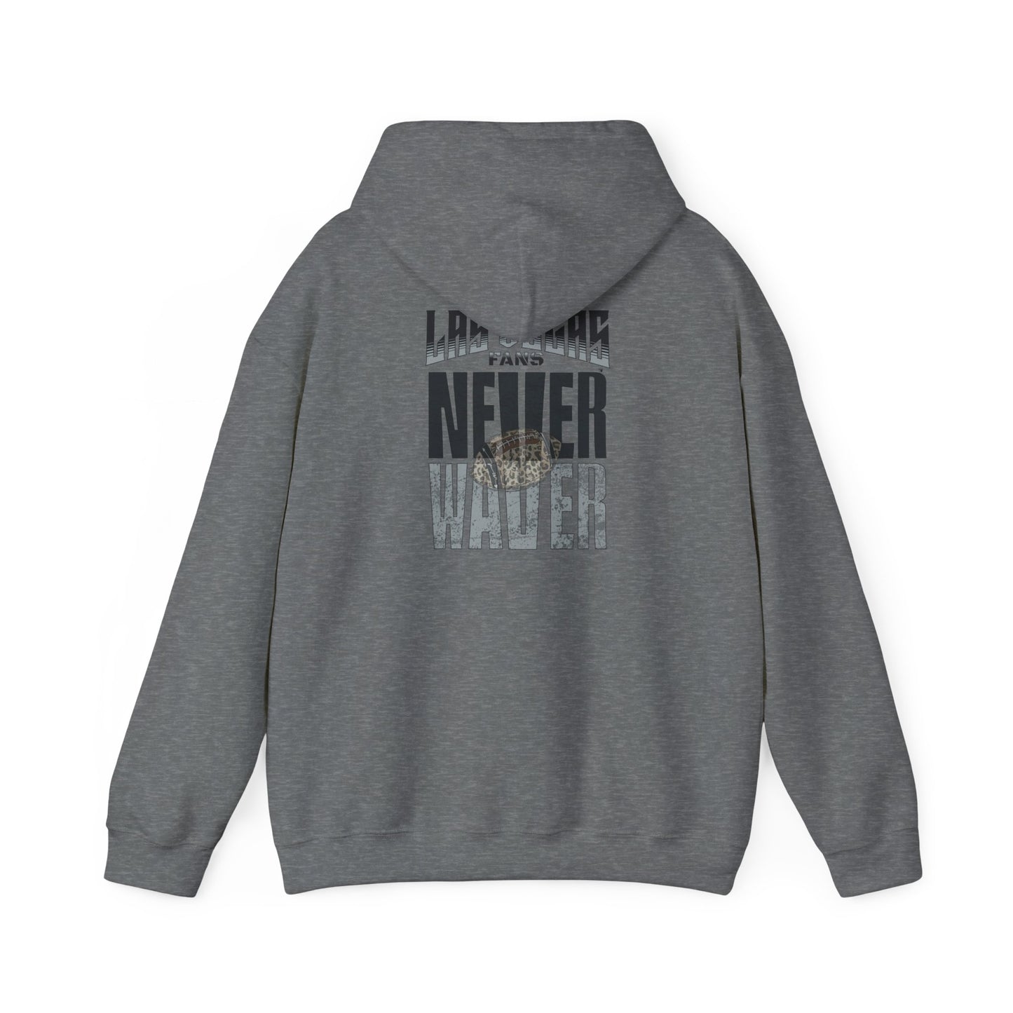 Las Vegas Fans Never Waver w Leopard Football Unisex Heavy Blend™ Hooded Sweatshirt - Cozy Oversized Style for Fans - Never Waver