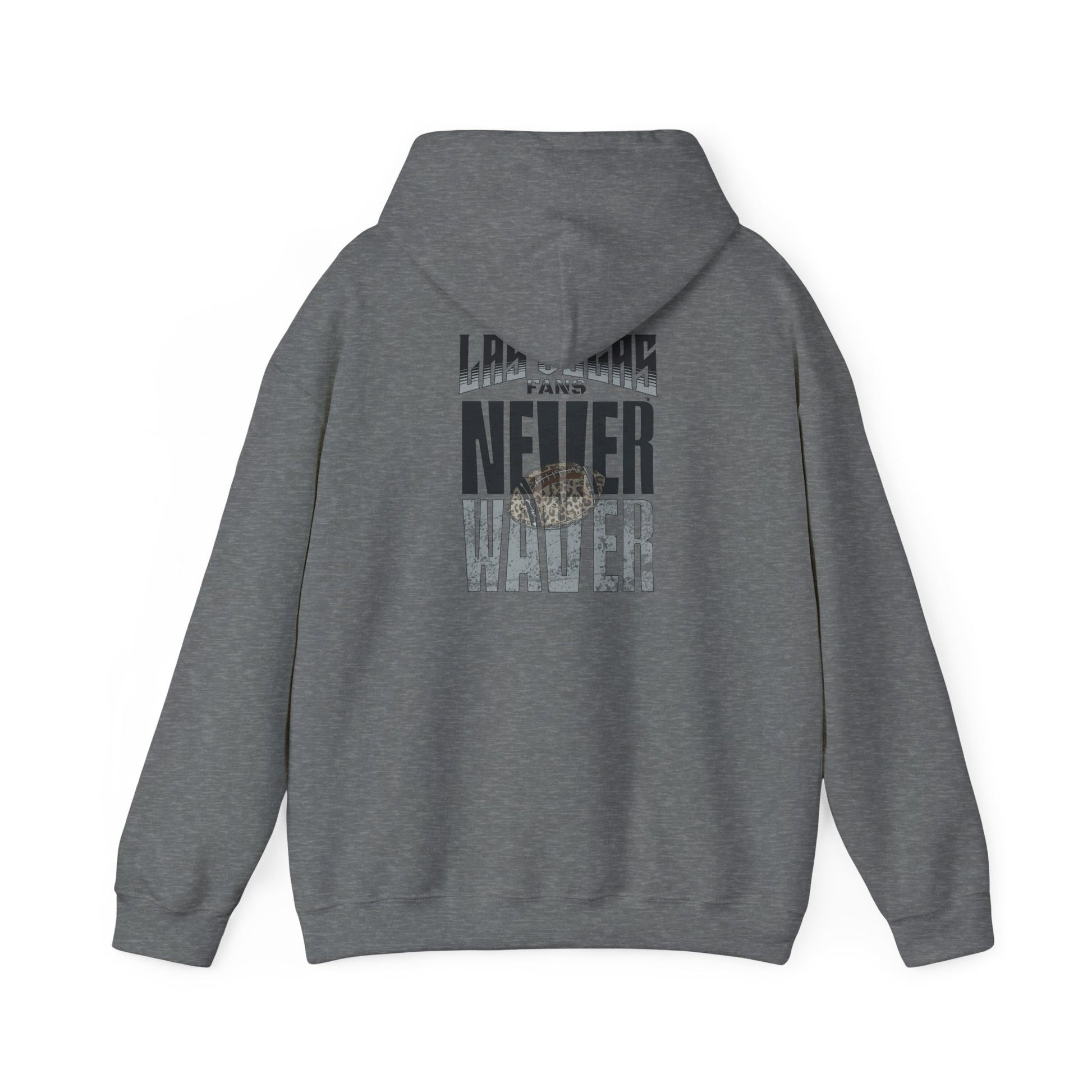 Las Vegas Fans Never Waver w Leopard Football Unisex Heavy Blend™ Hooded Sweatshirt - Cozy Oversized Style for Fans - Never Waver