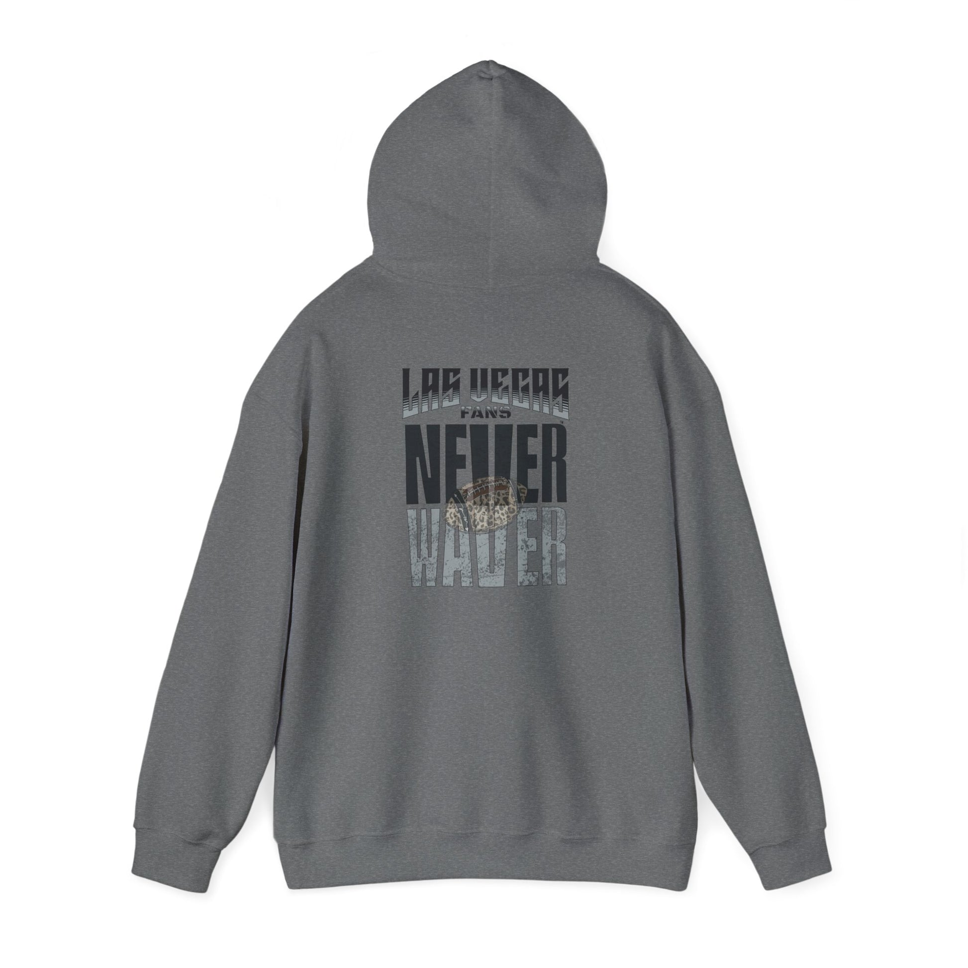 Las Vegas Fans Never Waver w Leopard Football Unisex Heavy Blend™ Hooded Sweatshirt - Cozy Oversized Style for Fans - Never Waver