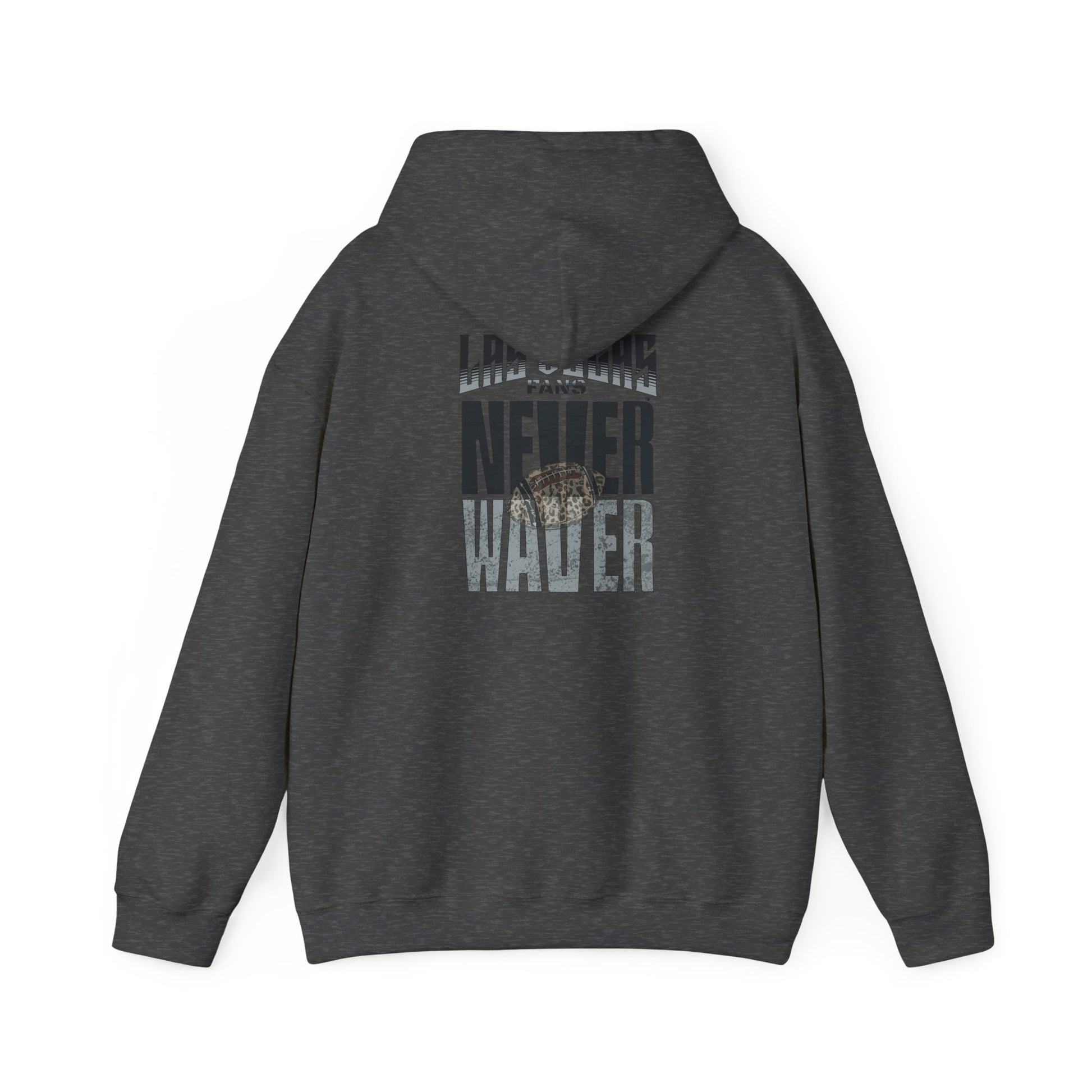 Las Vegas Fans Never Waver w Leopard Football Unisex Heavy Blend™ Hooded Sweatshirt - Cozy Oversized Style for Fans - Never Waver