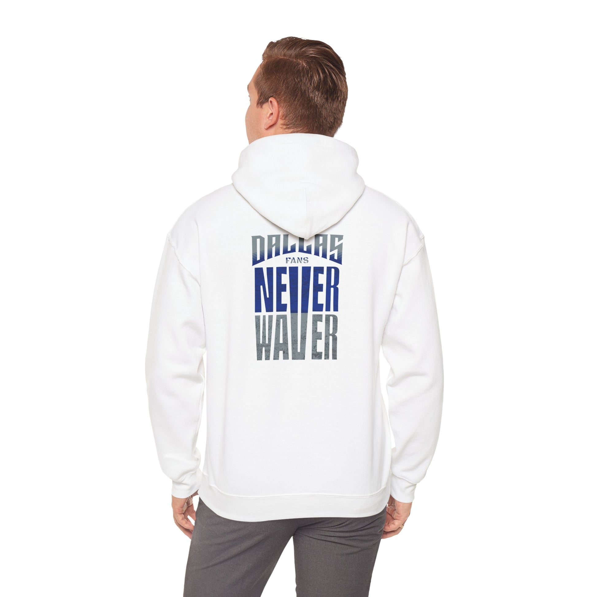 Motivational Unisex Heavy Blend™ Hooded Sweatshirt - "Dallas Fans Never Waver" - Never Waver