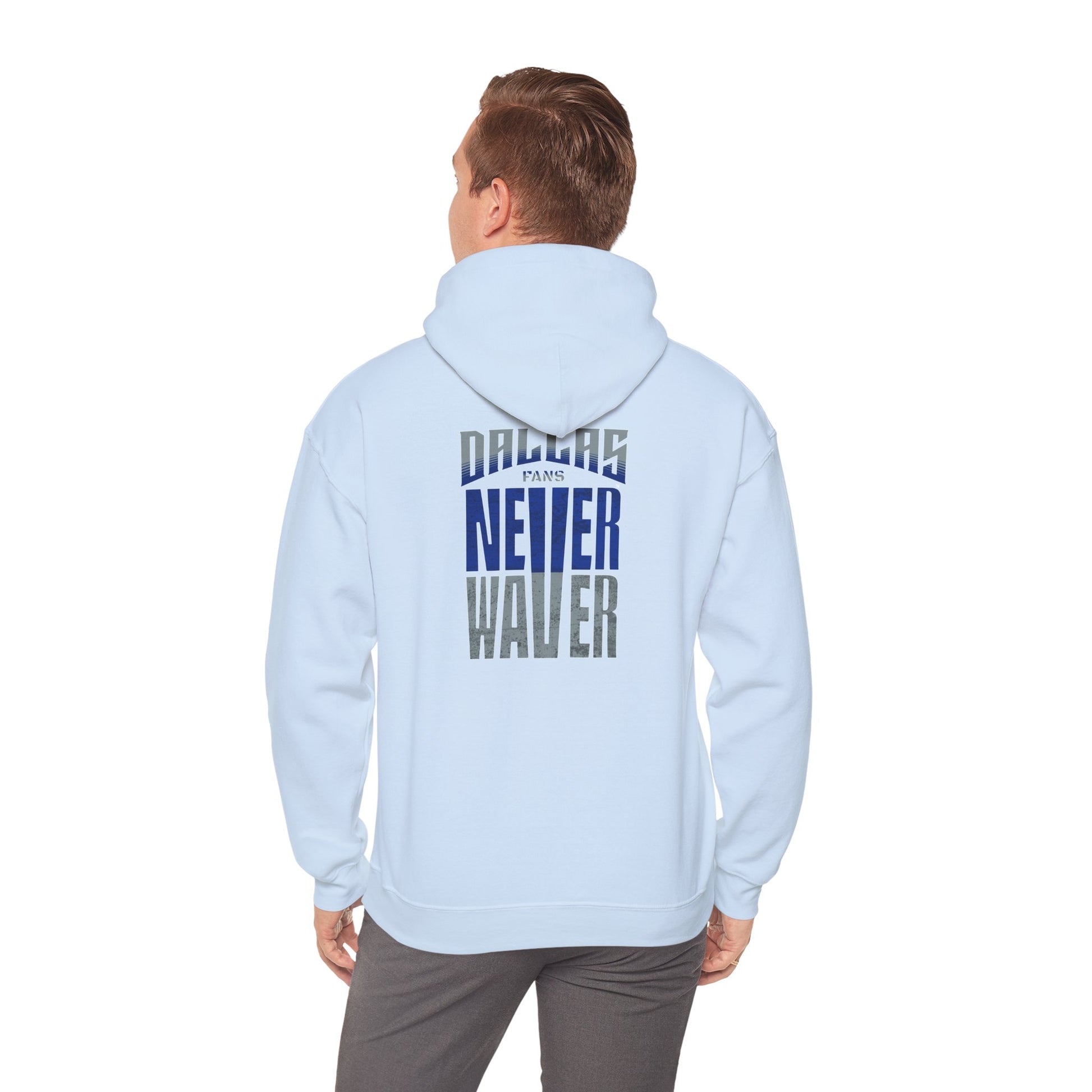 Motivational Unisex Heavy Blend™ Hooded Sweatshirt - "Dallas Fans Never Waver" - Never Waver