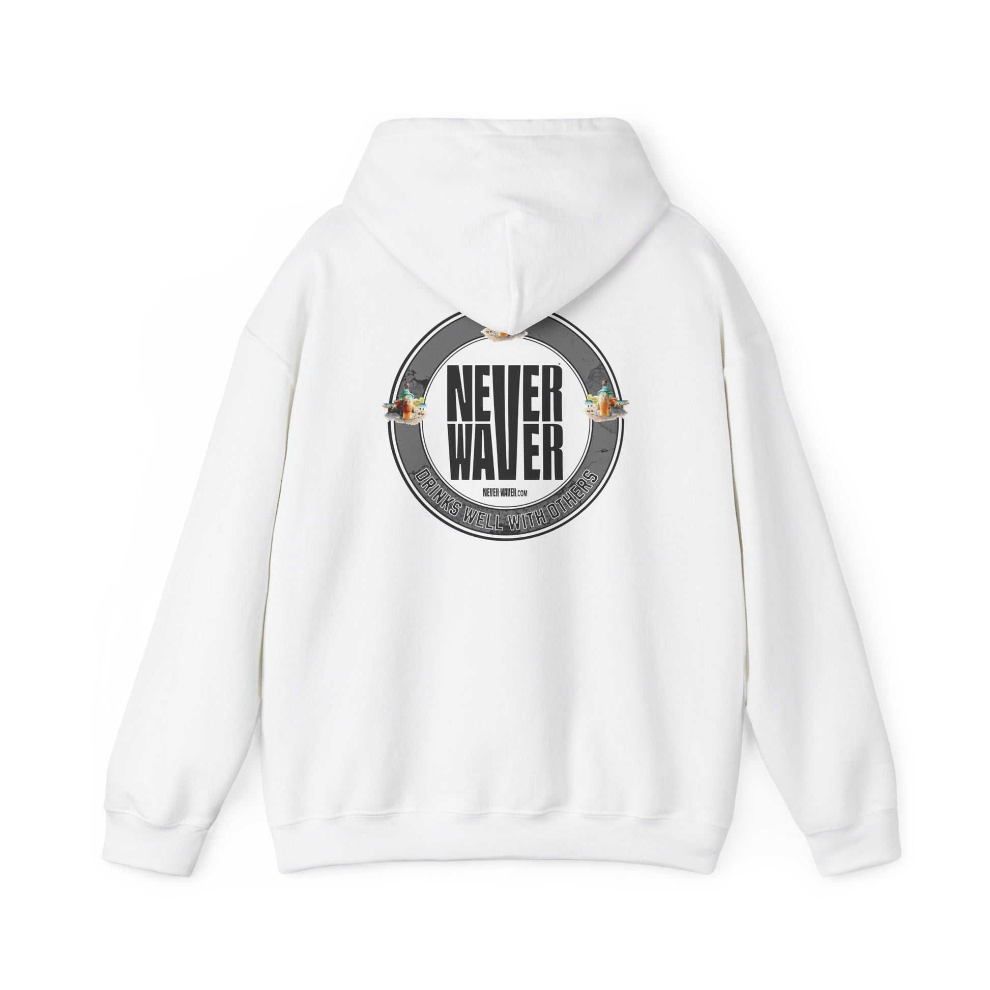 Never Waver Drinks Well With Others Unisex Heavy Blend™ Hooded Sweatshirt - Never Waver