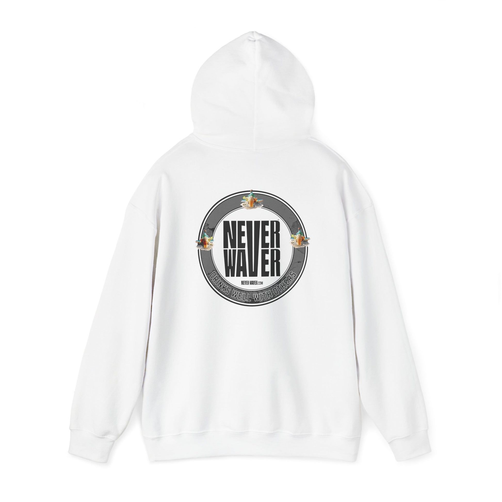 Never Waver Drinks Well With Others Unisex Heavy Blend™ Hooded Sweatshirt - Never Waver