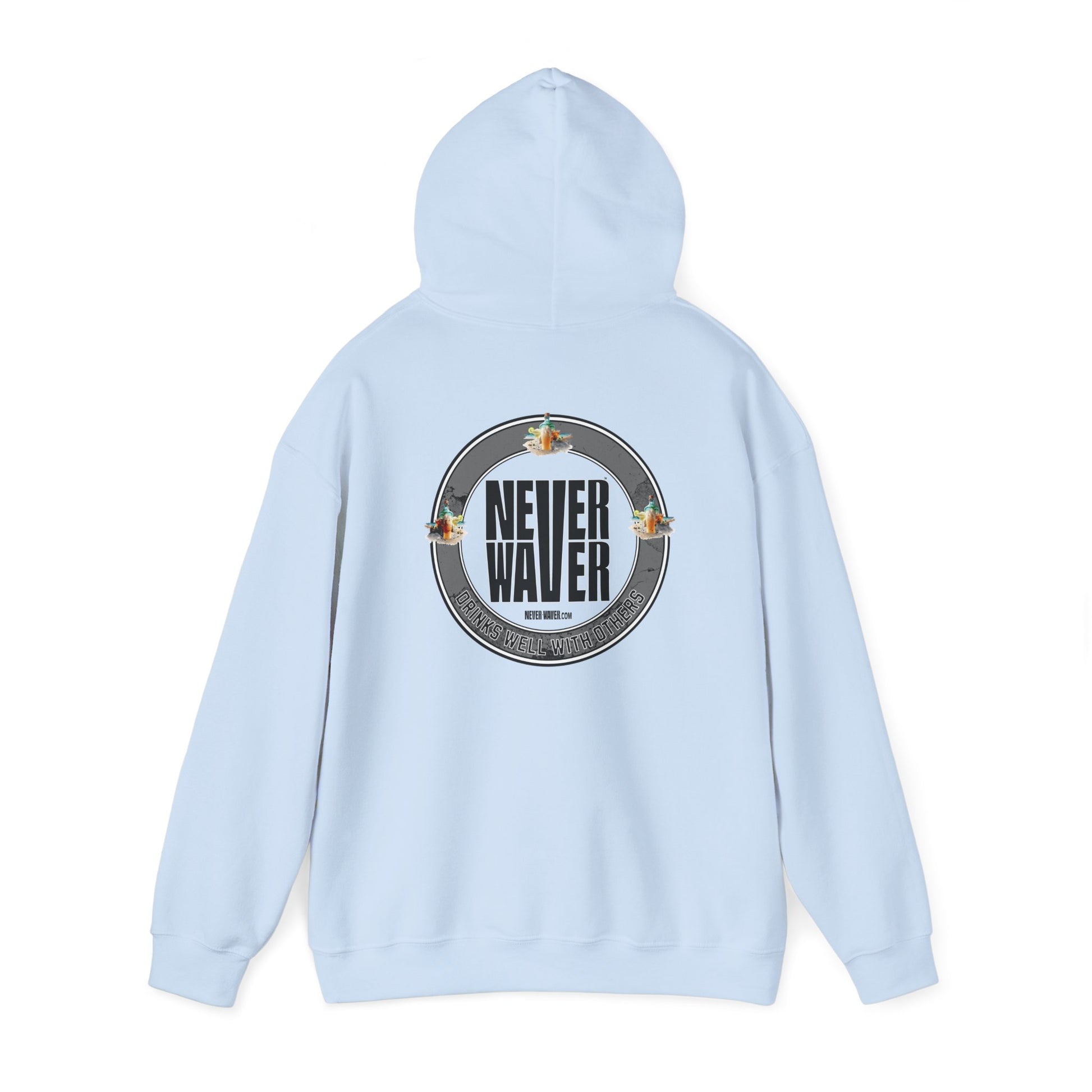 Never Waver Drinks Well With Others Unisex Heavy Blend™ Hooded Sweatshirt - Never Waver