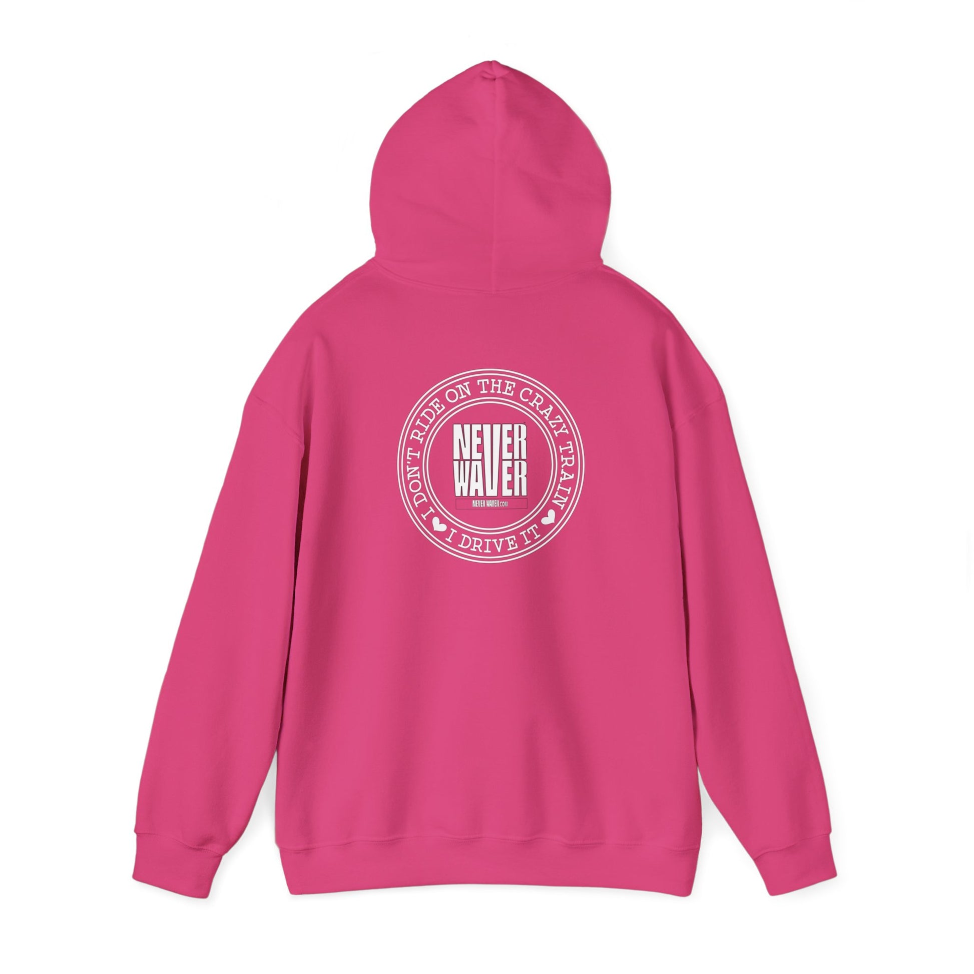 Never Waver I Don't Ride on the Crazy Train I Drive It Unisex Heavy Blend™ Hooded Sweatshirt - Never Waver