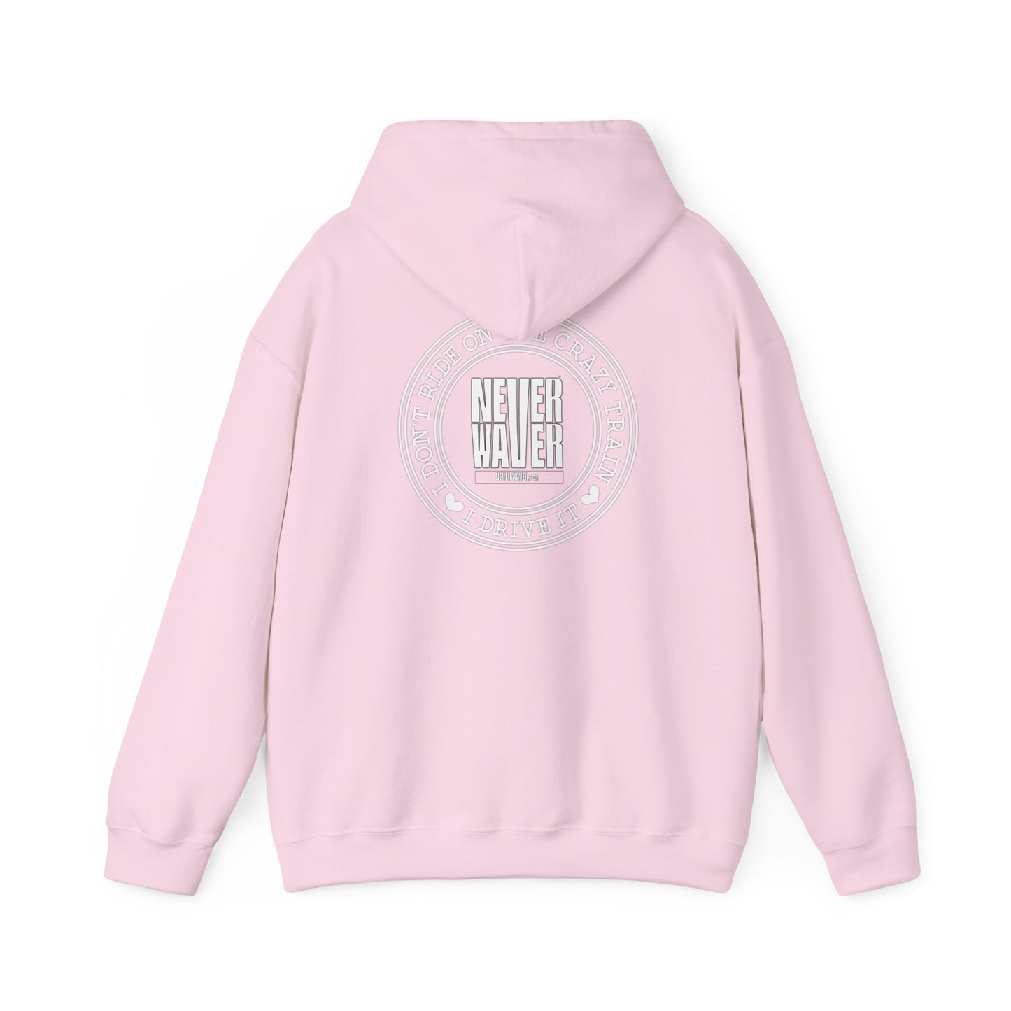 Never Waver I Don't Ride on the Crazy Train I Drive It Unisex Heavy Blend™ Hooded Sweatshirt - Never Waver