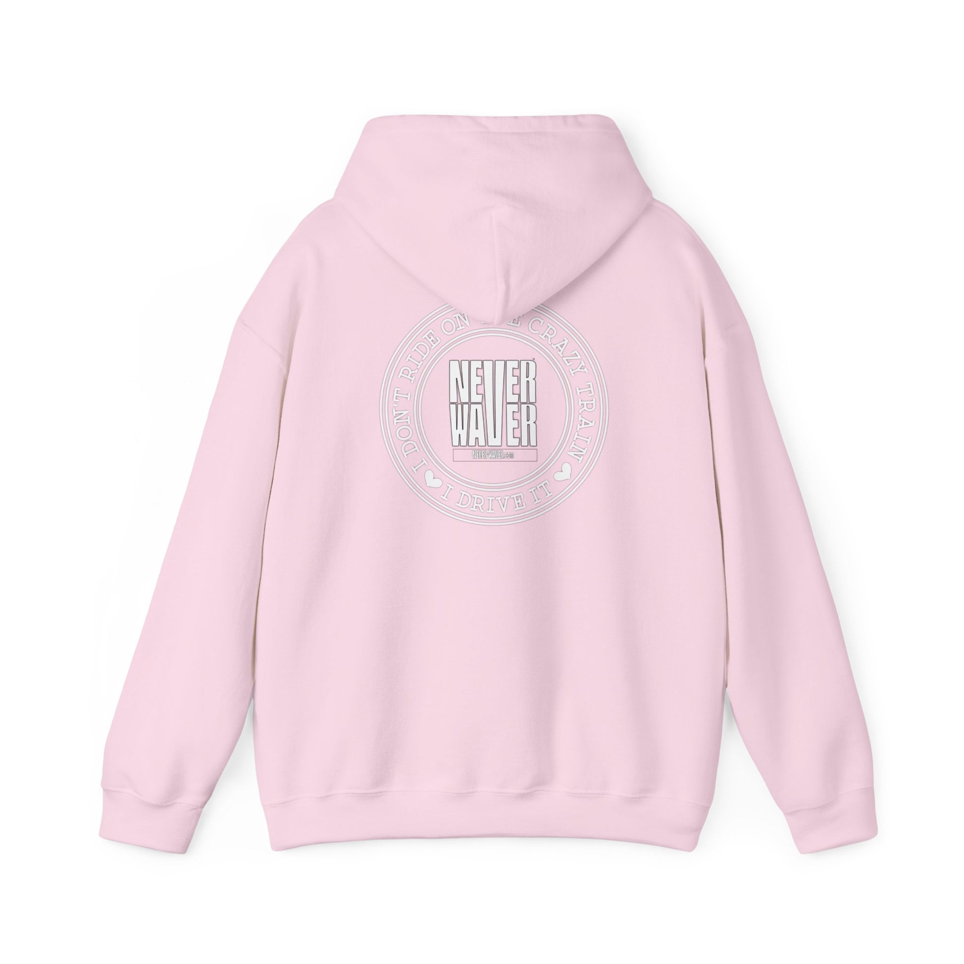 Never Waver I Don't Ride on the Crazy Train I Drive It Unisex Heavy Blend™ Hooded Sweatshirt - Never Waver
