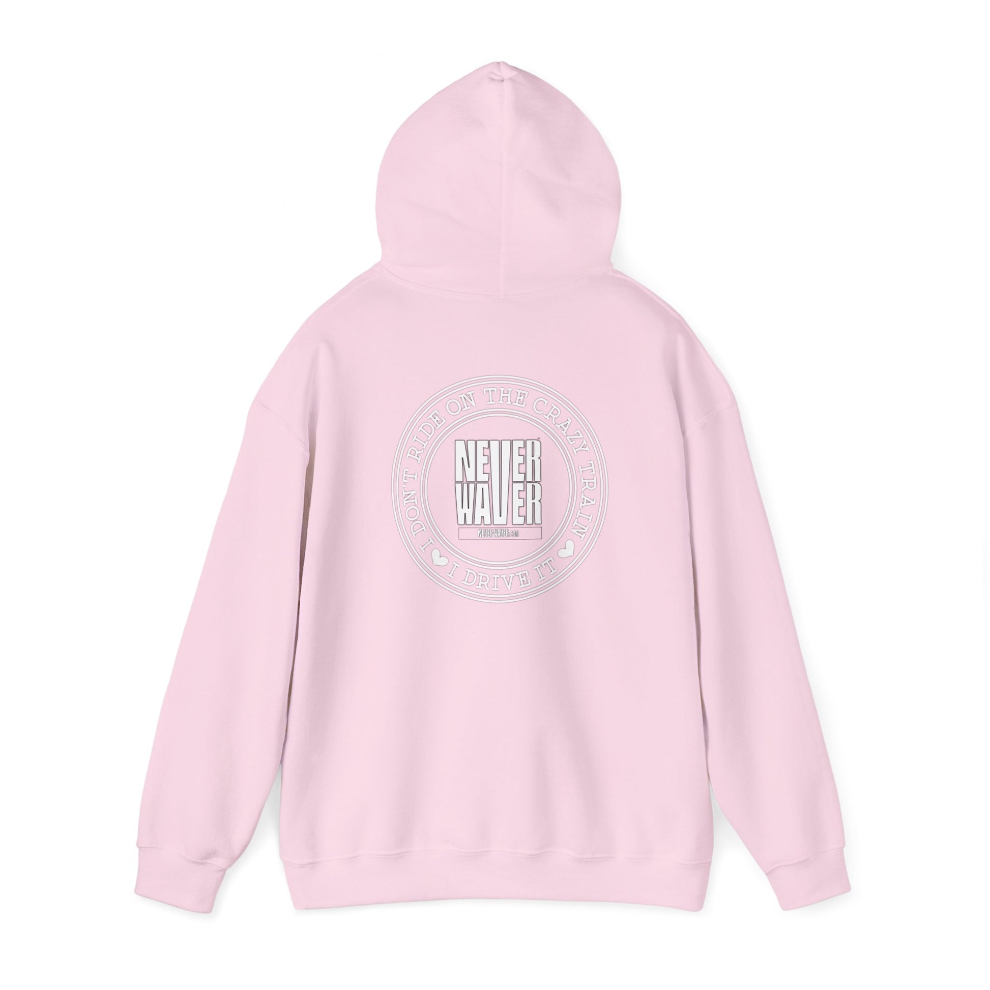 Never Waver I Don't Ride on the Crazy Train I Drive It Unisex Heavy Blend™ Hooded Sweatshirt - Never Waver