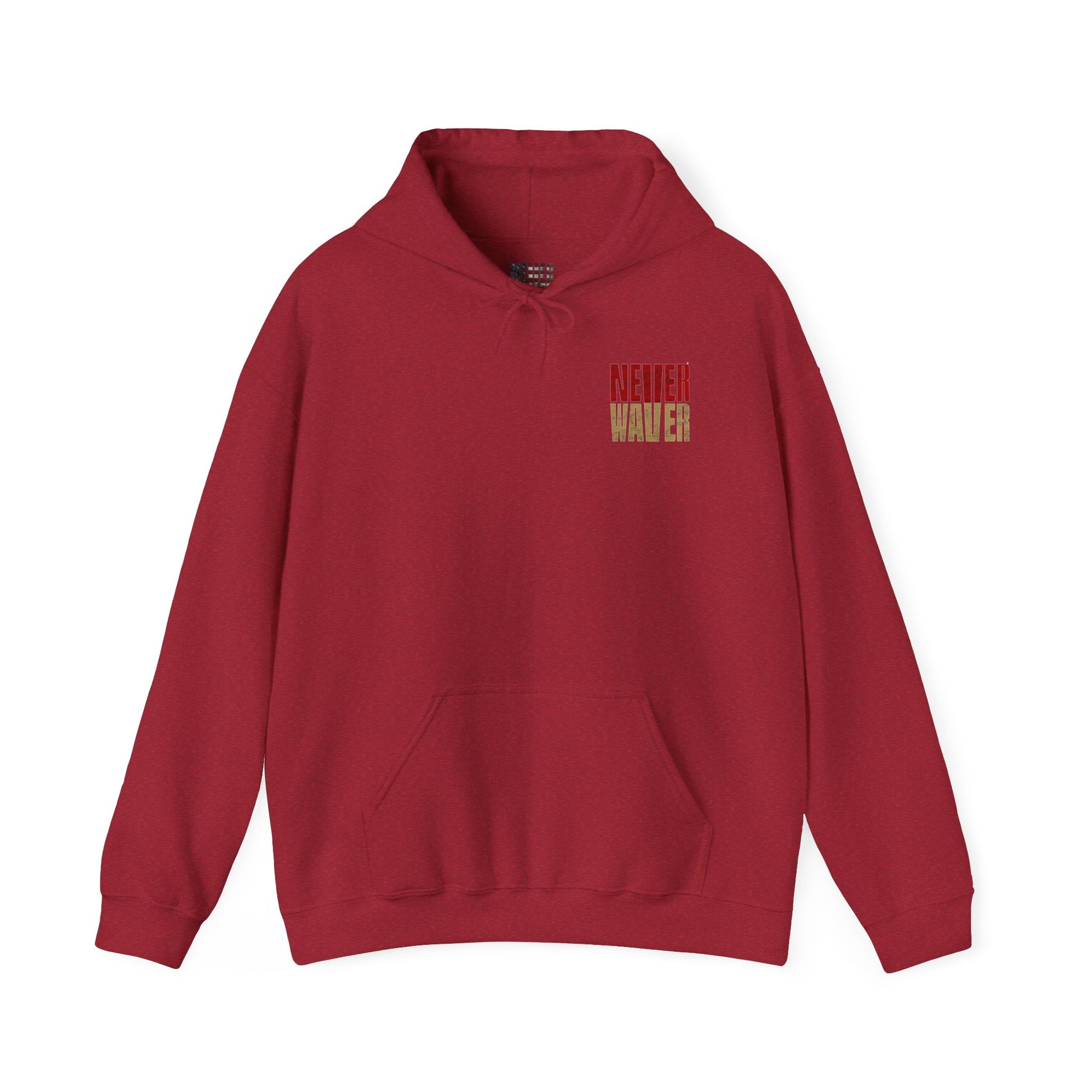 Never Waver San Francisco Hoodie w Leopard Football - Unisex Heavy Blend Sweatshirt - Never Waver