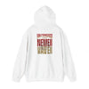 Never Waver San Francisco Hoodie w Leopard Football - Unisex Heavy Blend Sweatshirt - Never Waver