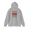 Never Waver San Francisco Hoodie w Leopard Football - Unisex Heavy Blend Sweatshirt - Never Waver