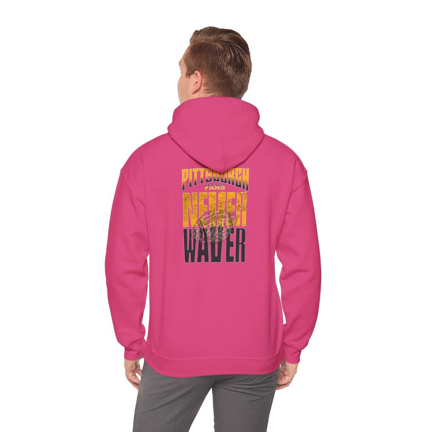 Pittsburgh Hoodie w Leopard Football - Unisex Heavy Blend Sweatshirt - Never Waver
