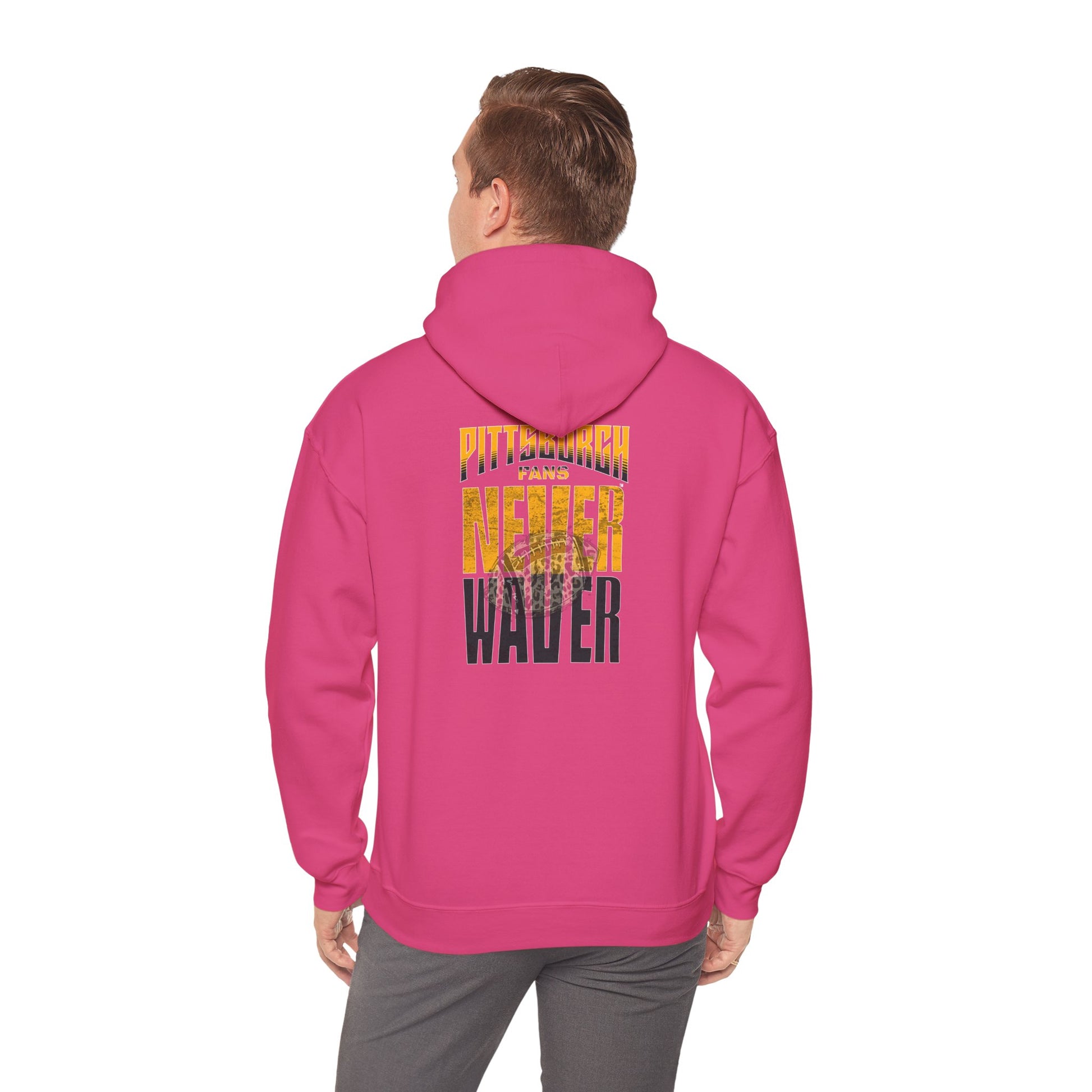 Pittsburgh Hoodie w Leopard Football - Unisex Heavy Blend Sweatshirt - Never Waver