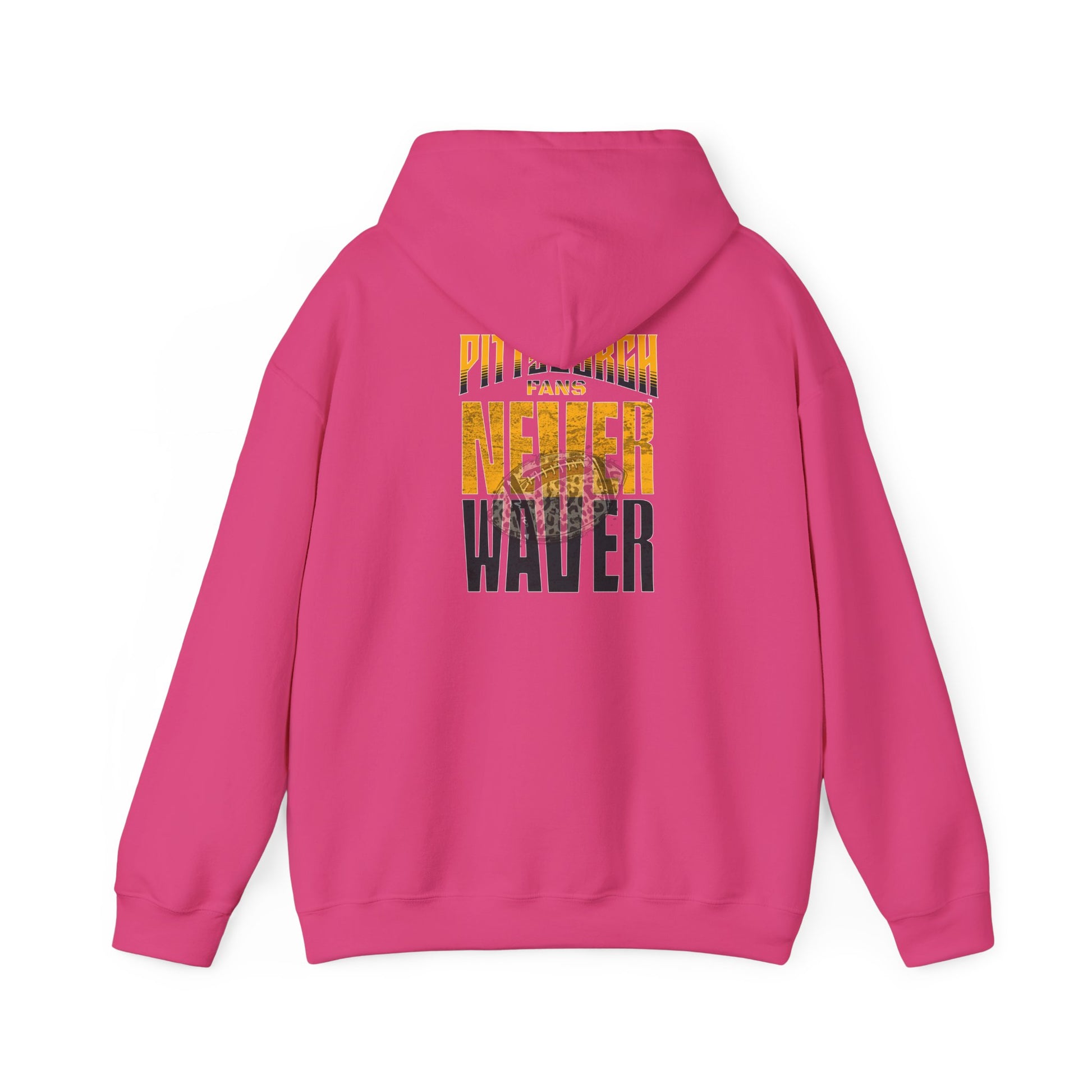 Pittsburgh Hoodie w Leopard Football - Unisex Heavy Blend Sweatshirt - Never Waver