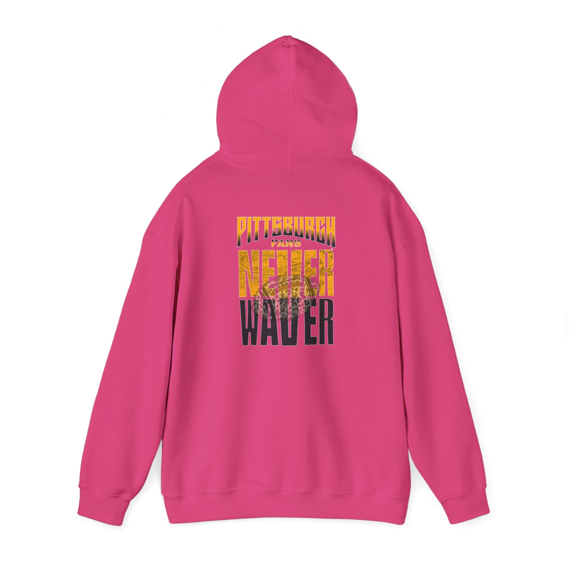 Pittsburgh Hoodie w Leopard Football - Unisex Heavy Blend Sweatshirt - Never Waver