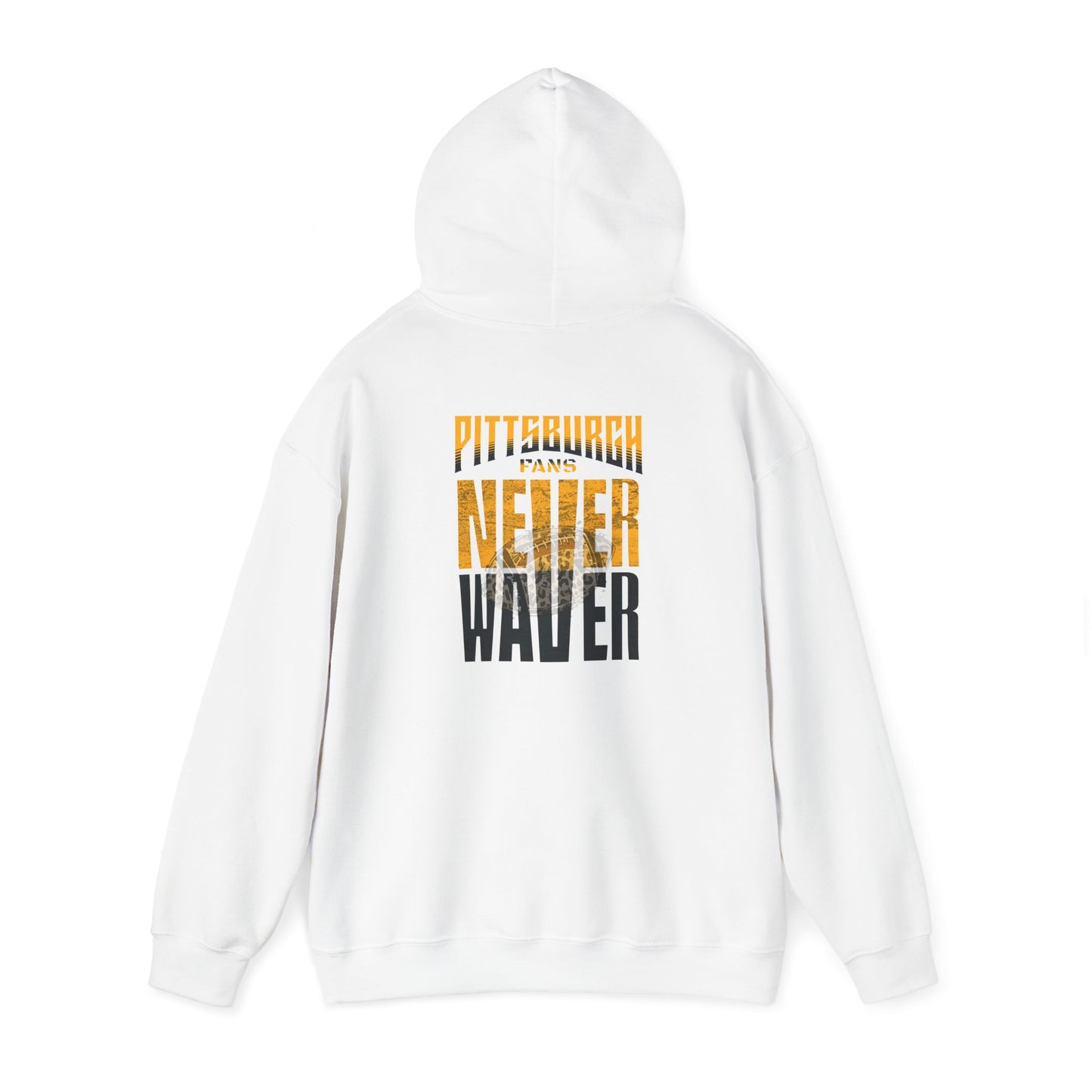 Pittsburgh Hoodie w Leopard Football - Unisex Heavy Blend Sweatshirt - Never Waver