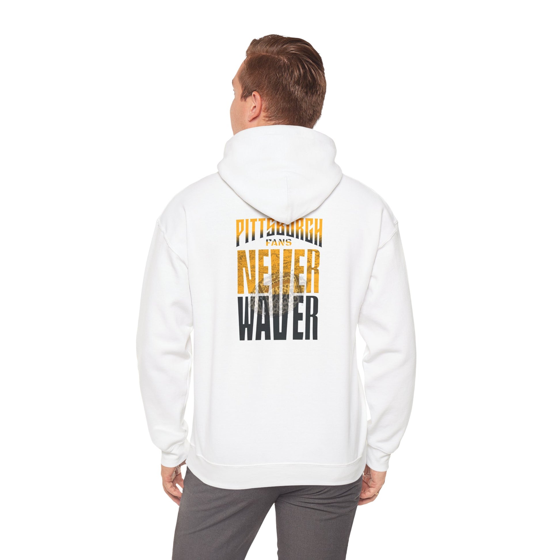 Pittsburgh Hoodie w Leopard Football - Unisex Heavy Blend Sweatshirt - Never Waver