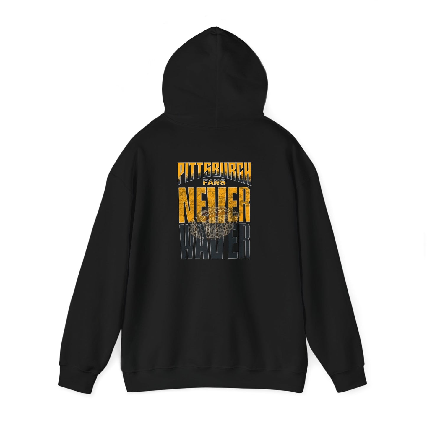 Pittsburgh Hoodie w Leopard Football - Unisex Heavy Blend Sweatshirt - Never Waver