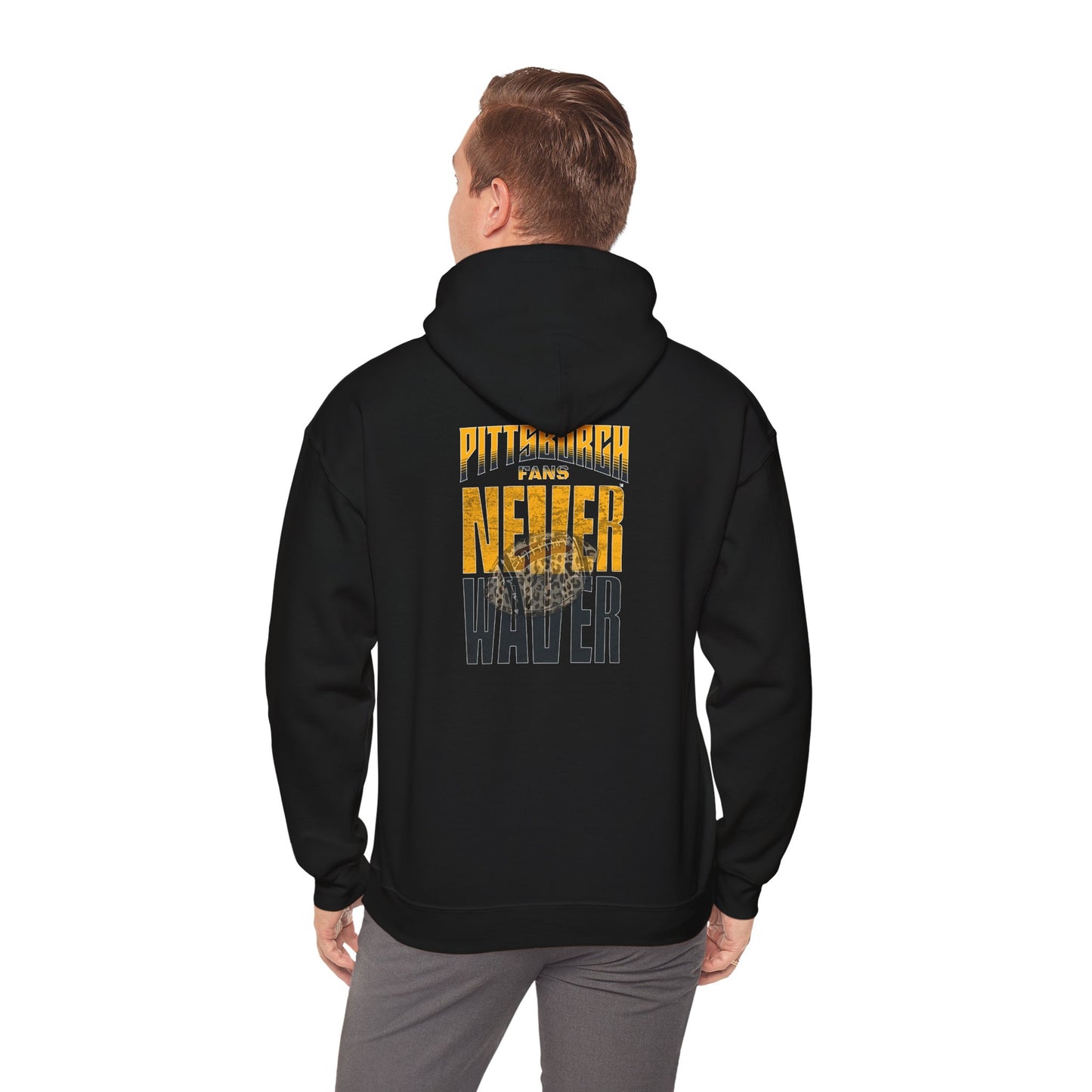 Pittsburgh Hoodie w Leopard Football - Unisex Heavy Blend Sweatshirt - Never Waver