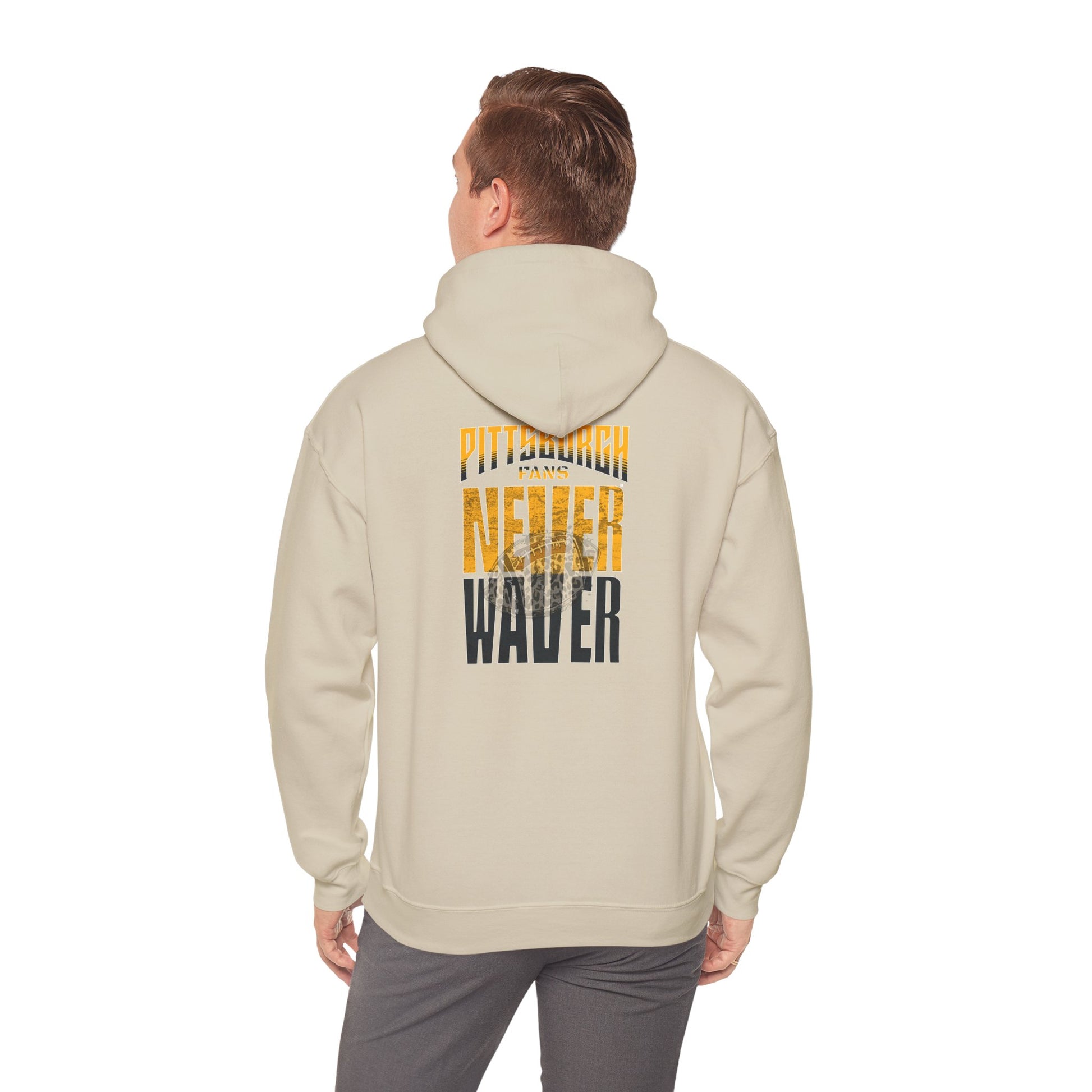 Pittsburgh Hoodie w Leopard Football - Unisex Heavy Blend Sweatshirt - Never Waver