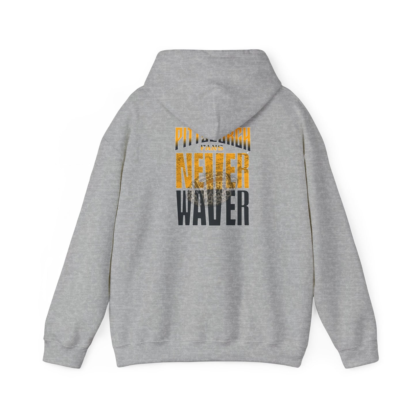 Pittsburgh Hoodie w Leopard Football - Unisex Heavy Blend Sweatshirt - Never Waver