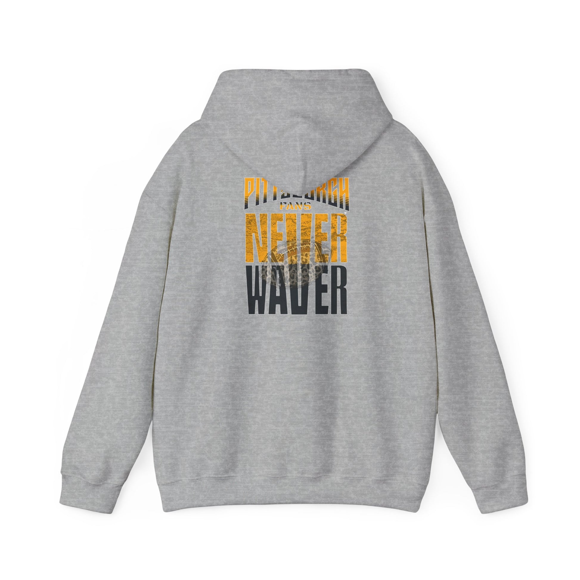 Pittsburgh Hoodie w Leopard Football - Unisex Heavy Blend Sweatshirt - Never Waver