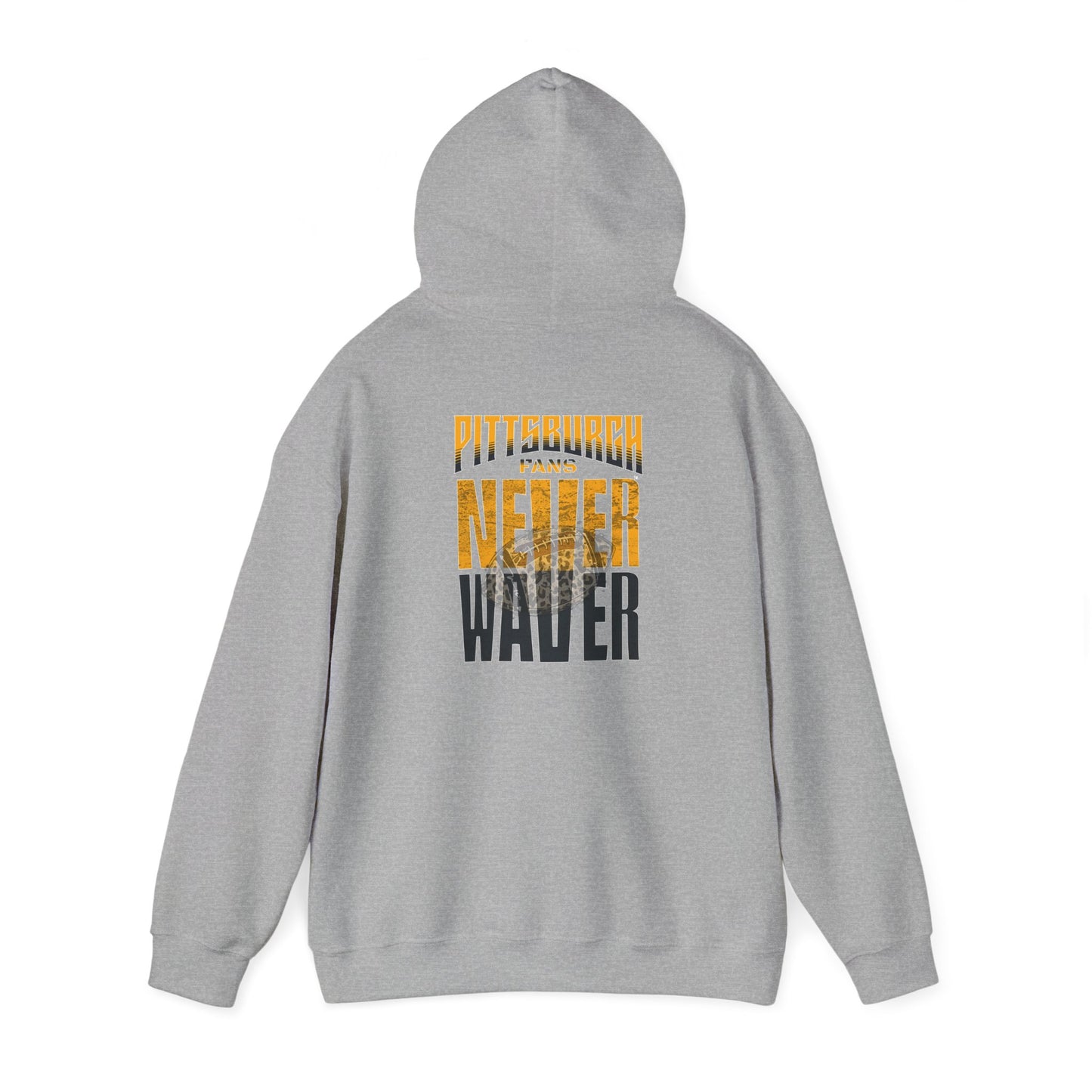 Pittsburgh Hoodie w Leopard Football - Unisex Heavy Blend Sweatshirt - Never Waver
