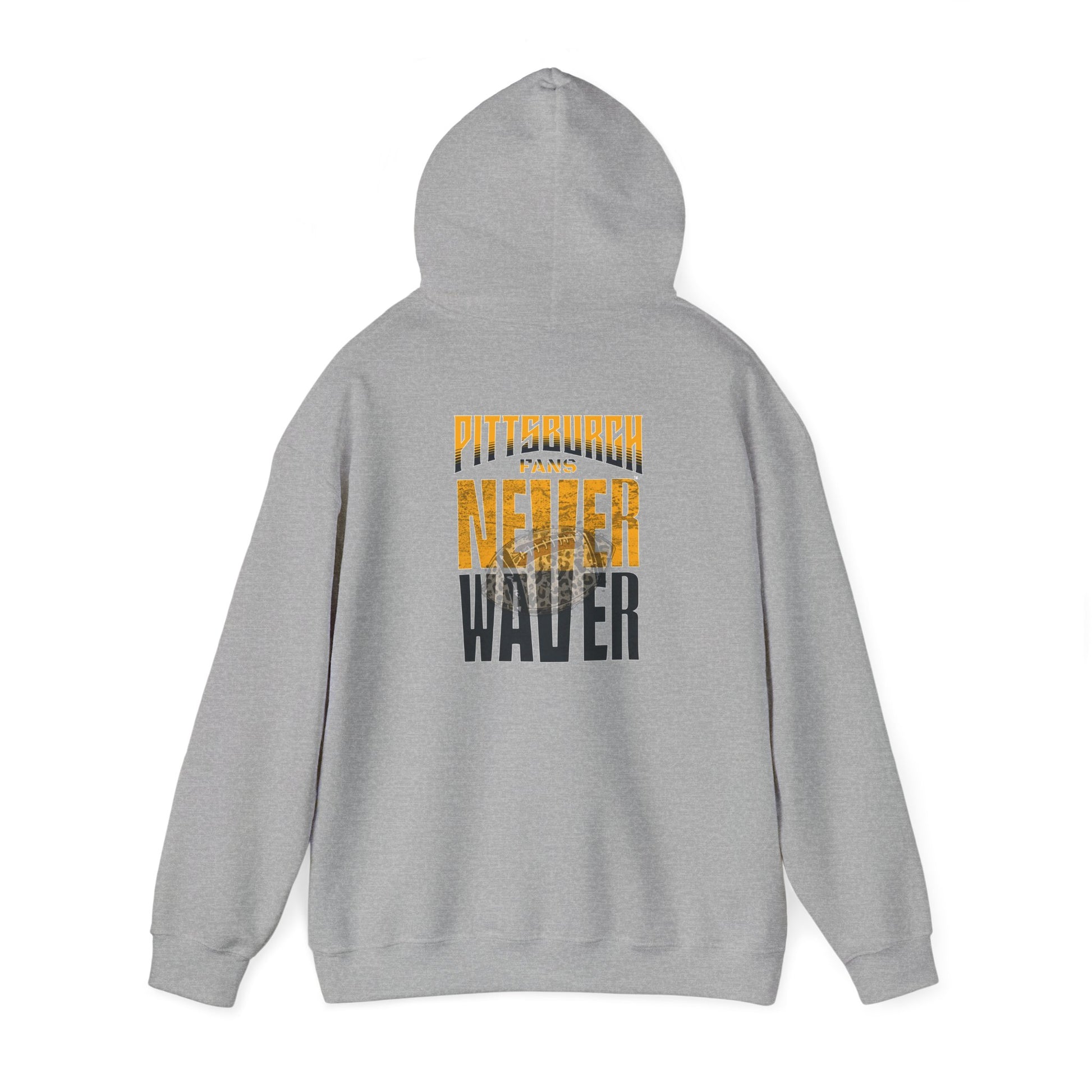 Pittsburgh Hoodie w Leopard Football - Unisex Heavy Blend Sweatshirt - Never Waver