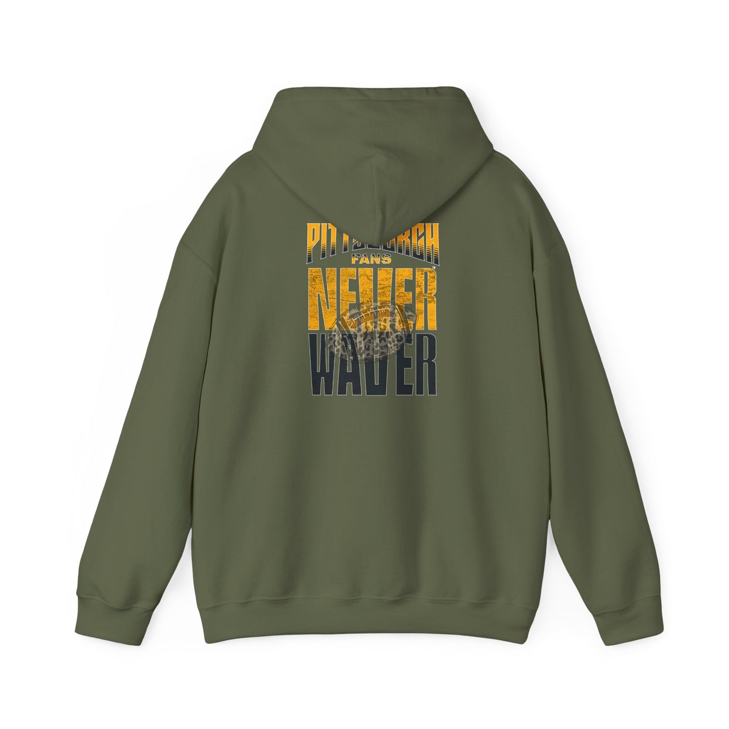 Pittsburgh Hoodie w Leopard Football - Unisex Heavy Blend Sweatshirt - Never Waver