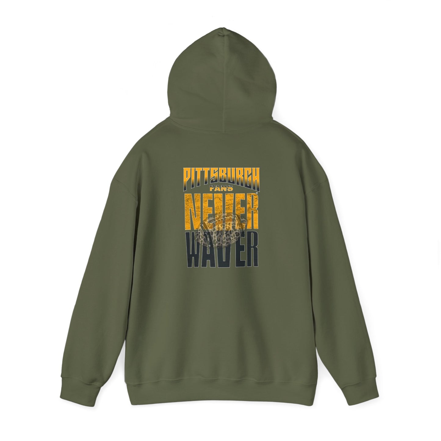 Pittsburgh Hoodie w Leopard Football - Unisex Heavy Blend Sweatshirt - Never Waver