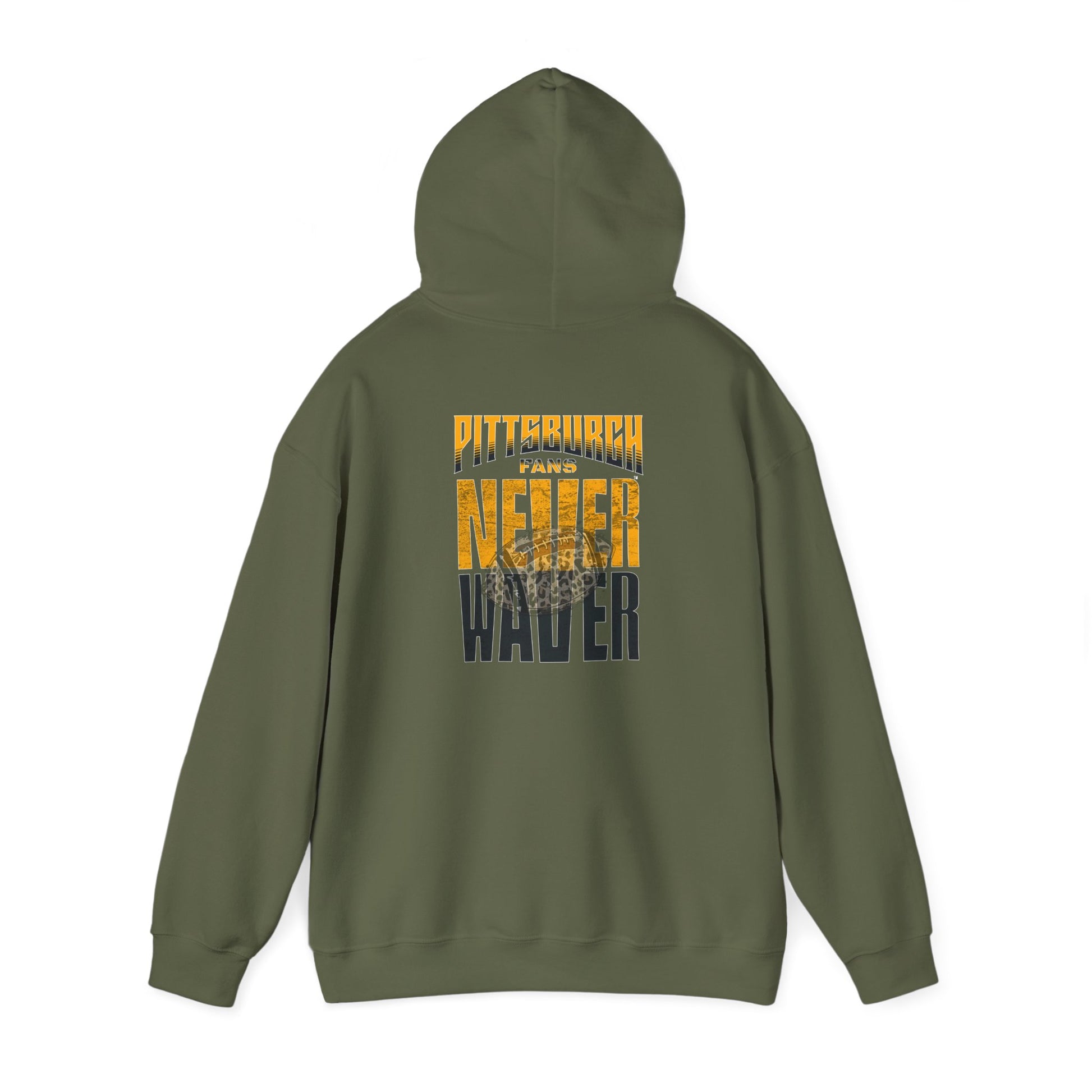Pittsburgh Hoodie w Leopard Football - Unisex Heavy Blend Sweatshirt - Never Waver