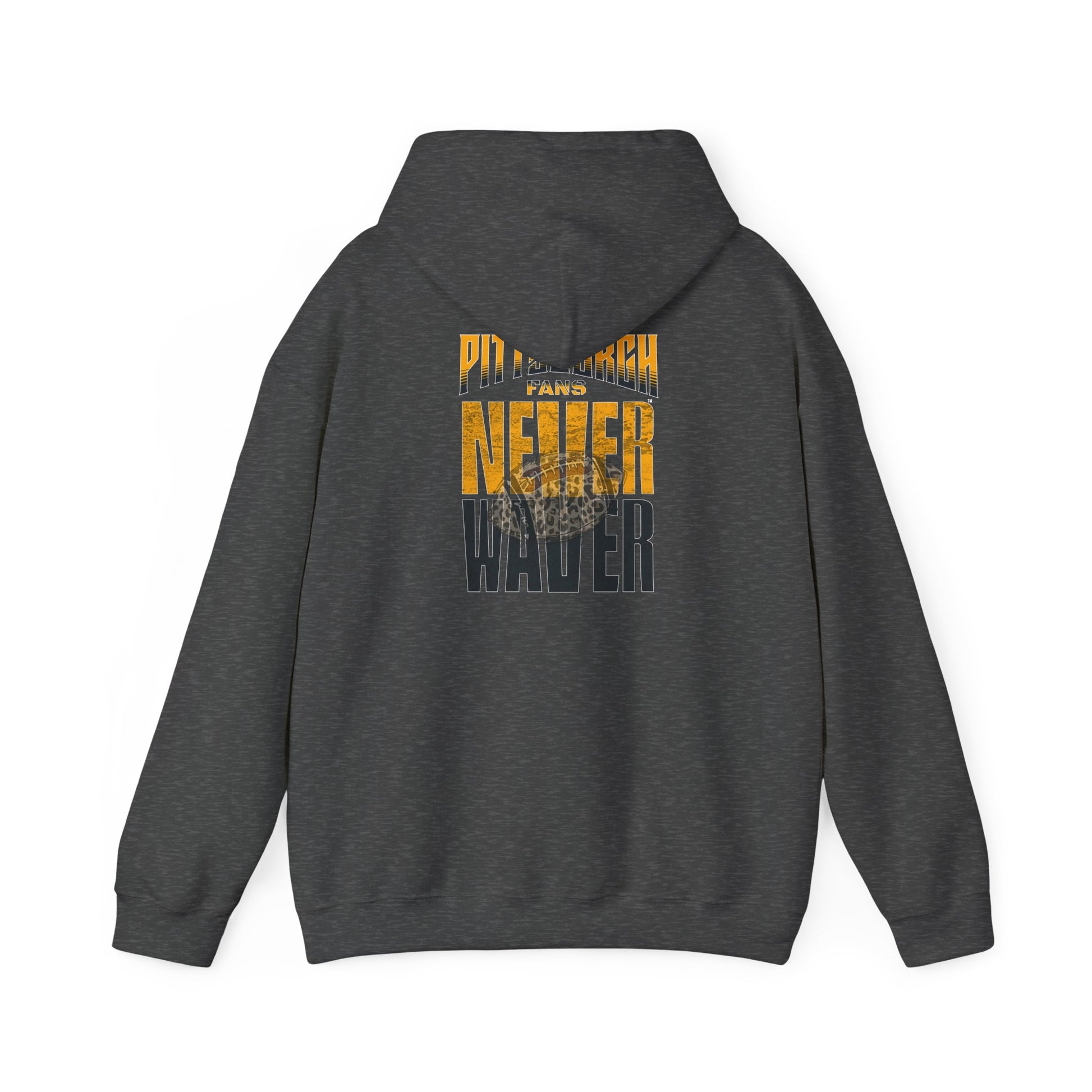 Pittsburgh Hoodie w Leopard Football - Unisex Heavy Blend Sweatshirt - Never Waver
