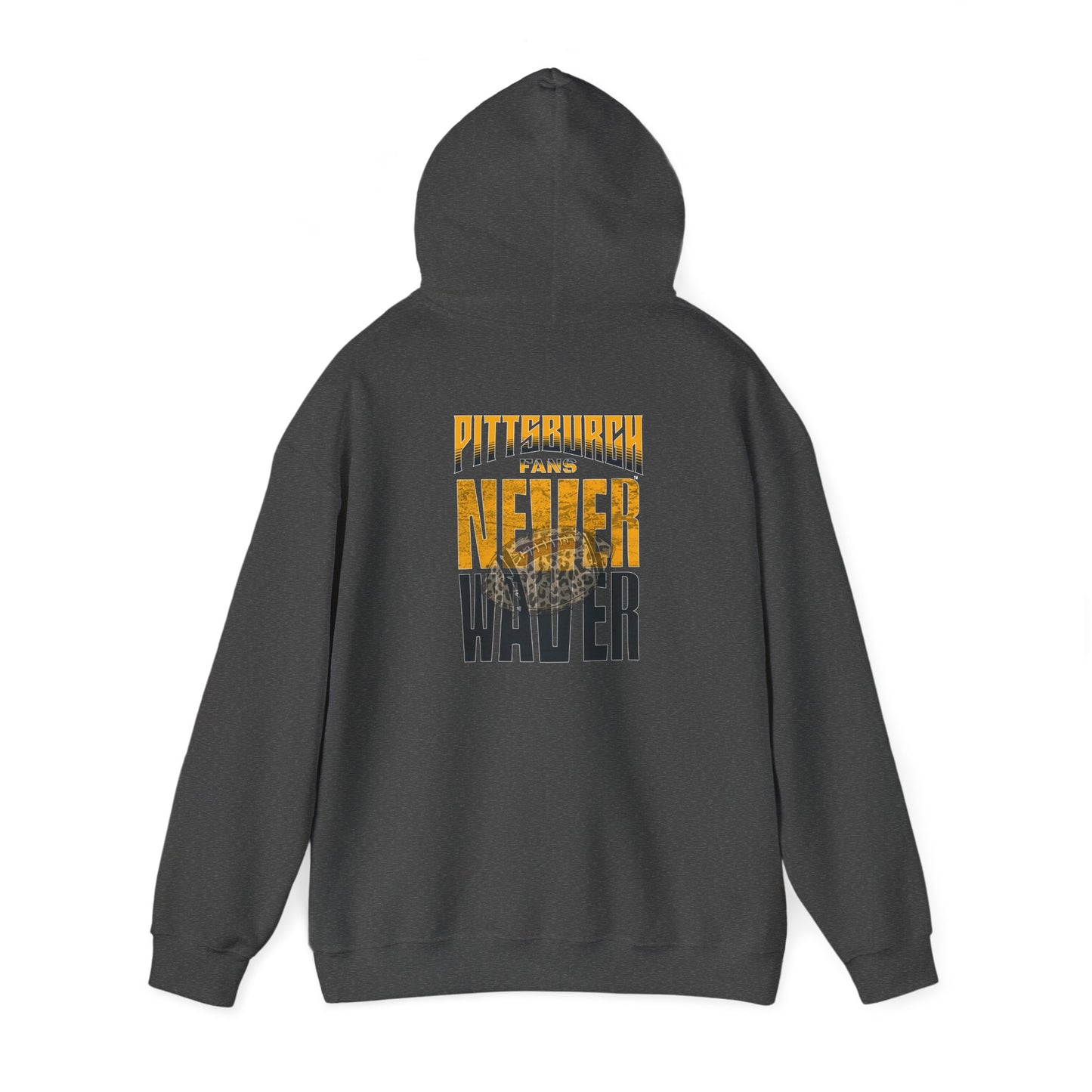 Pittsburgh Hoodie w Leopard Football - Unisex Heavy Blend Sweatshirt - Never Waver