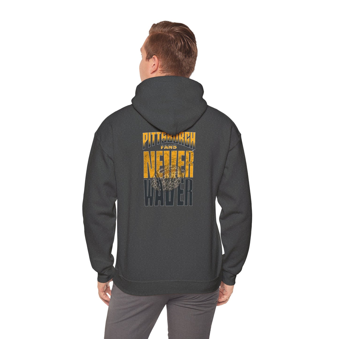 Pittsburgh Hoodie w Leopard Football - Unisex Heavy Blend Sweatshirt - Never Waver