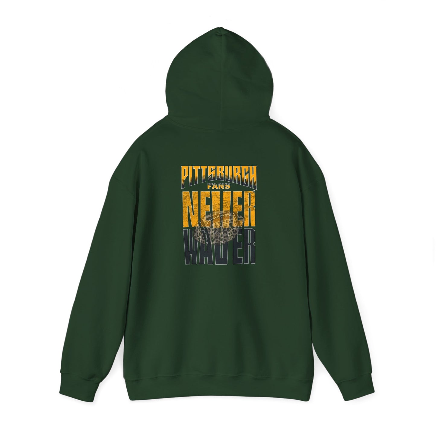 Pittsburgh Hoodie w Leopard Football - Unisex Heavy Blend Sweatshirt - Never Waver