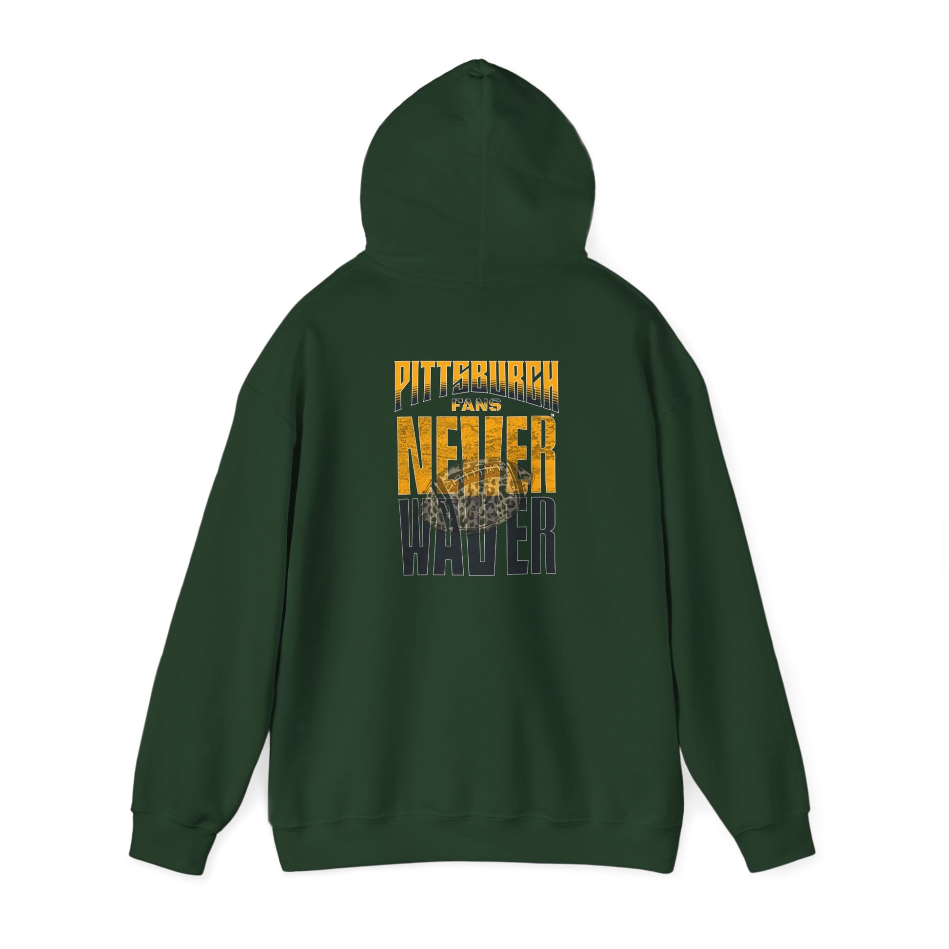 Pittsburgh Hoodie w Leopard Football - Unisex Heavy Blend Sweatshirt - Never Waver