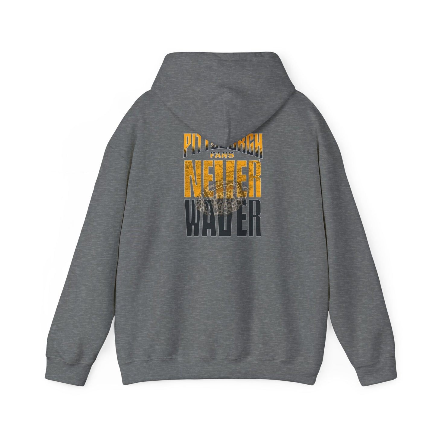 Pittsburgh Hoodie w Leopard Football - Unisex Heavy Blend Sweatshirt - Never Waver