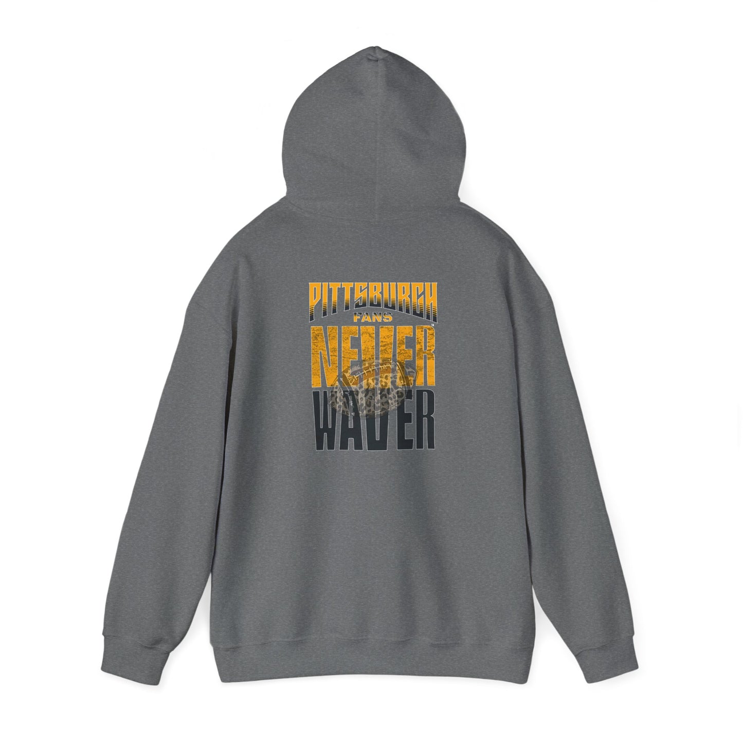Pittsburgh Hoodie w Leopard Football - Unisex Heavy Blend Sweatshirt - Never Waver