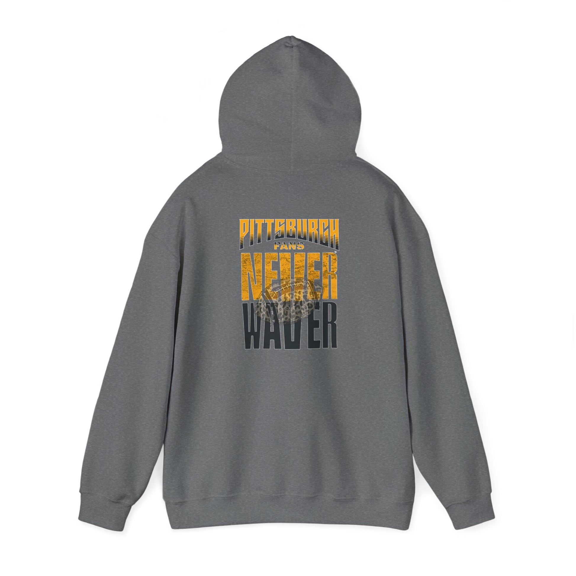 Pittsburgh Hoodie w Leopard Football - Unisex Heavy Blend Sweatshirt - Never Waver
