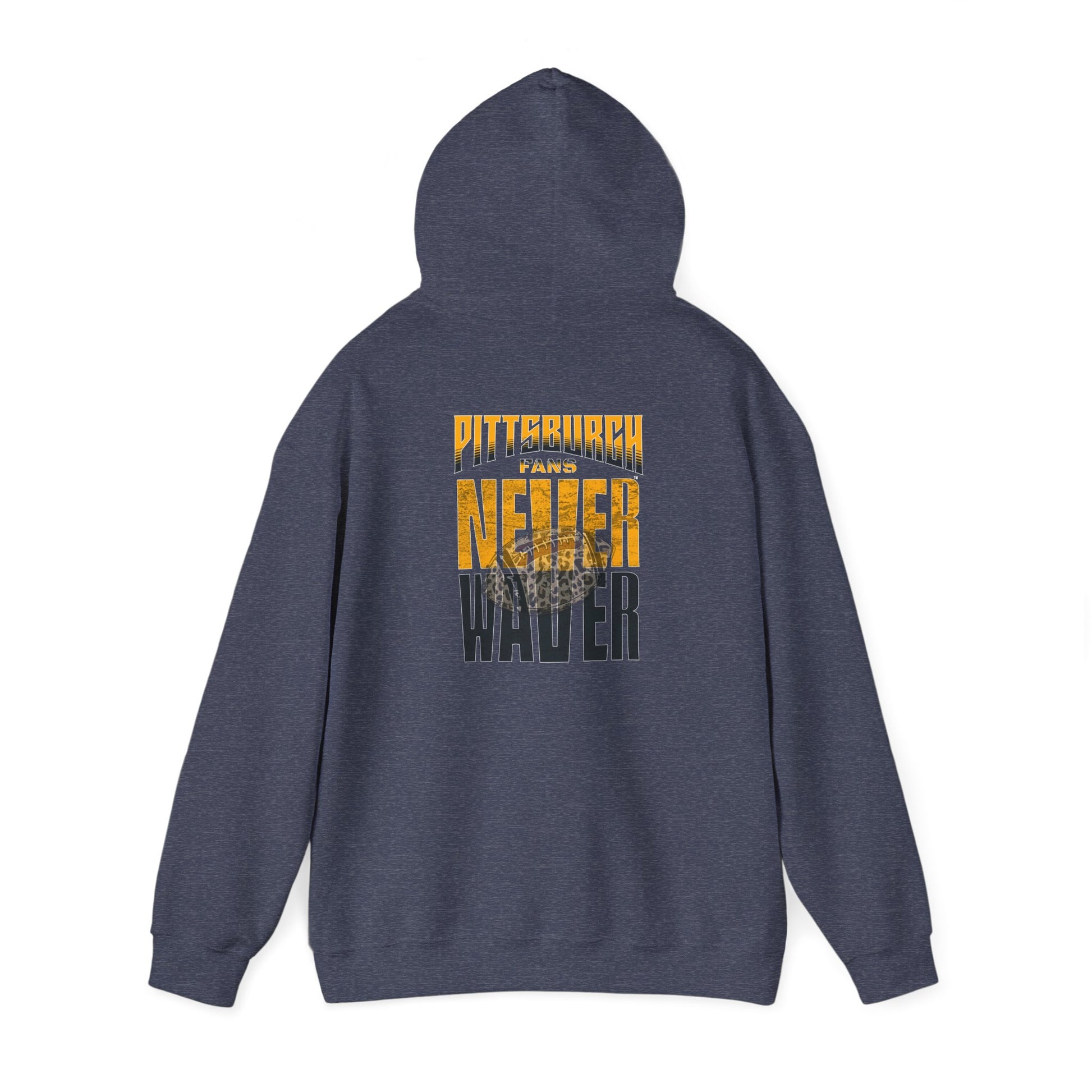 Pittsburgh Hoodie w Leopard Football - Unisex Heavy Blend Sweatshirt - Never Waver