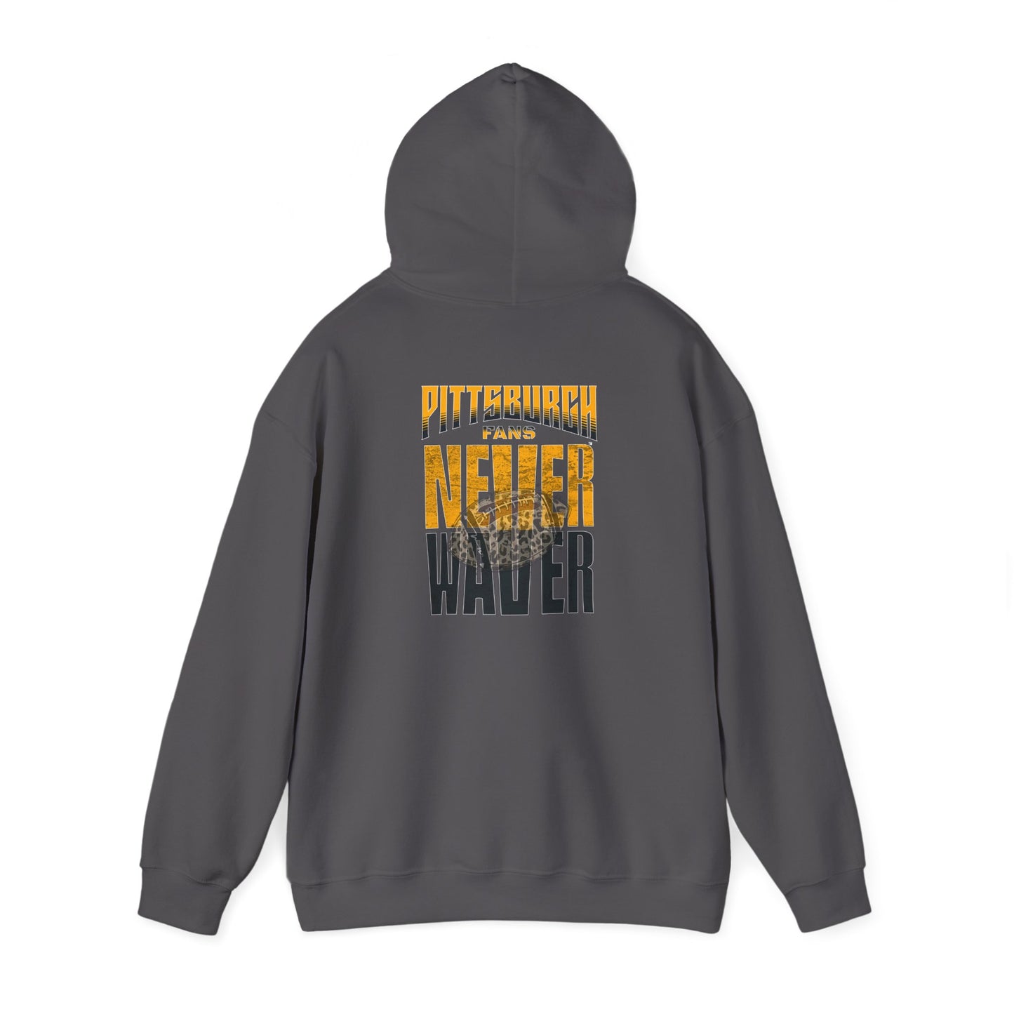 Pittsburgh Hoodie w Leopard Football - Unisex Heavy Blend Sweatshirt - Never Waver