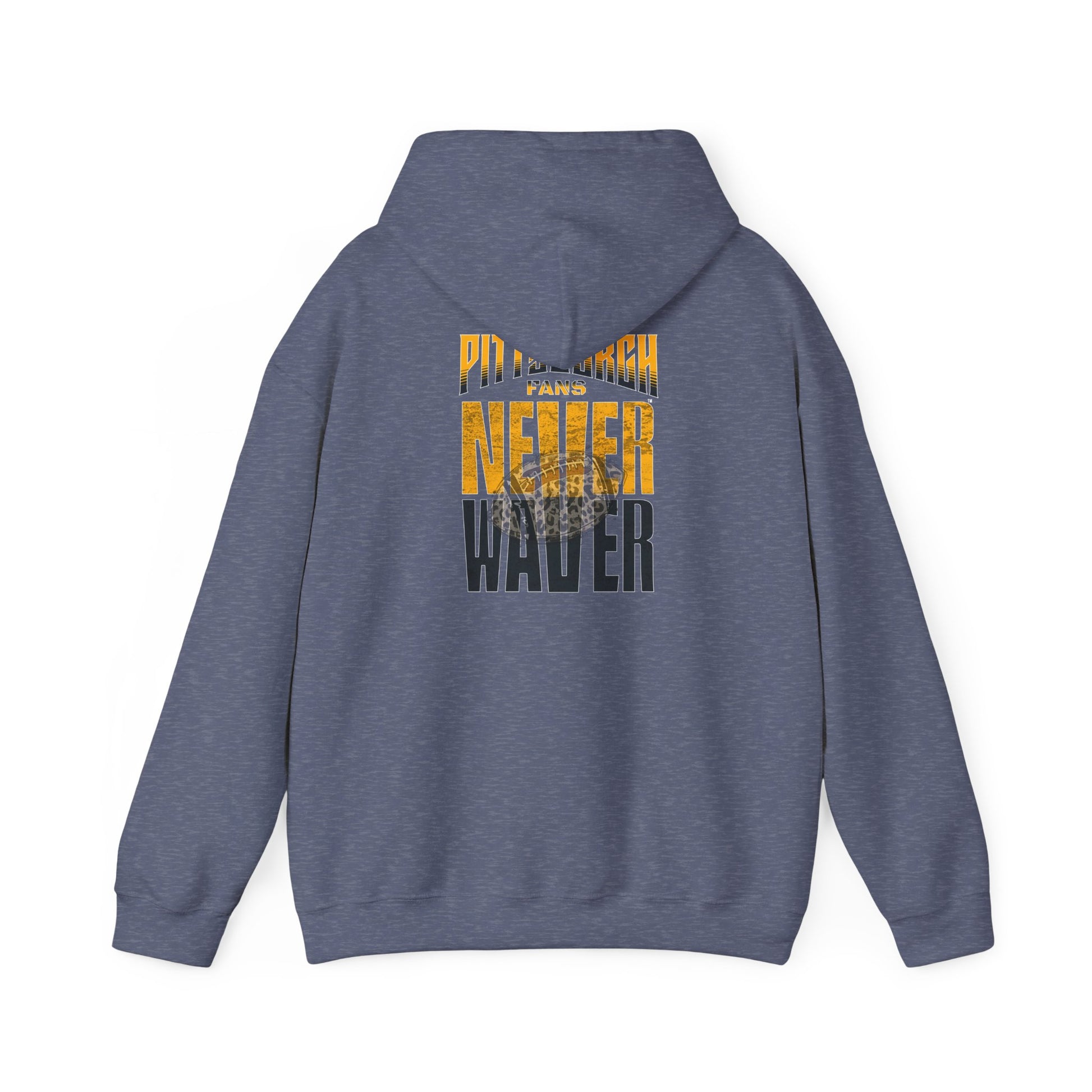 Pittsburgh Hoodie w Leopard Football - Unisex Heavy Blend Sweatshirt - Never Waver