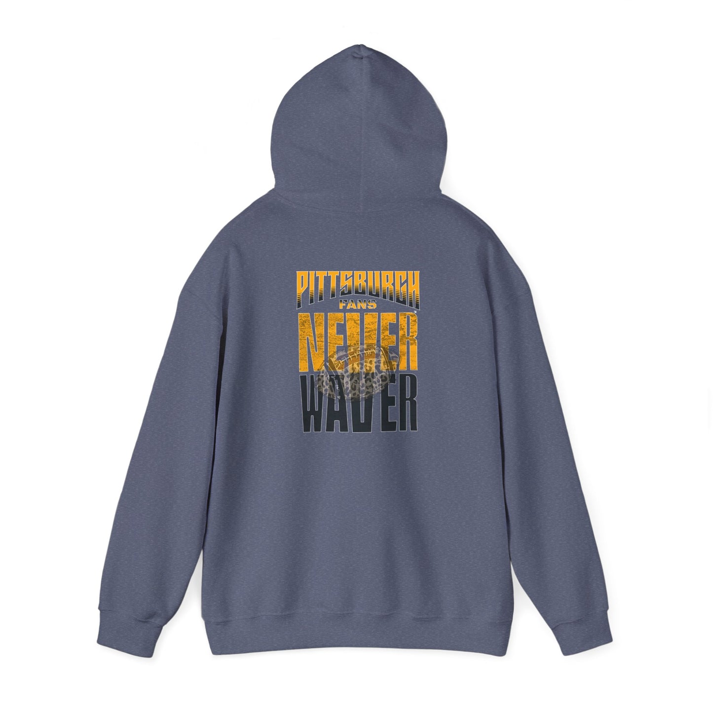 Pittsburgh Hoodie w Leopard Football - Unisex Heavy Blend Sweatshirt - Never Waver