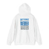 Unisex Heavy Blend™ Hooded Sweatshirt - 'Detroit Fans Never Waver' Inspirational Hoodie for Fans - Never Waver