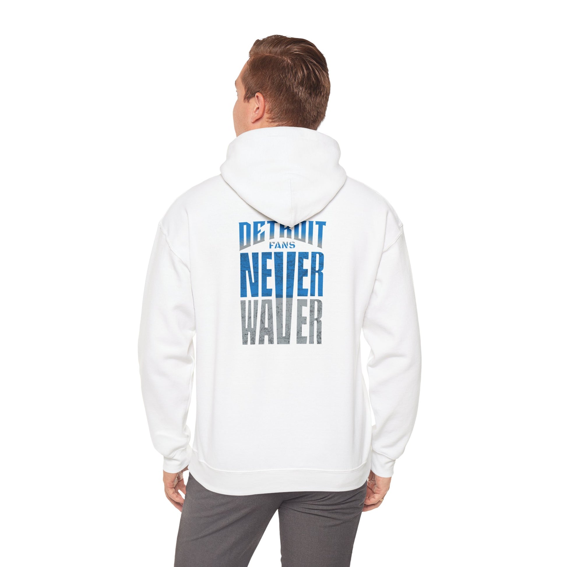 Unisex Heavy Blend™ Hooded Sweatshirt - 'Detroit Fans Never Waver' Inspirational Hoodie for Fans - Never Waver