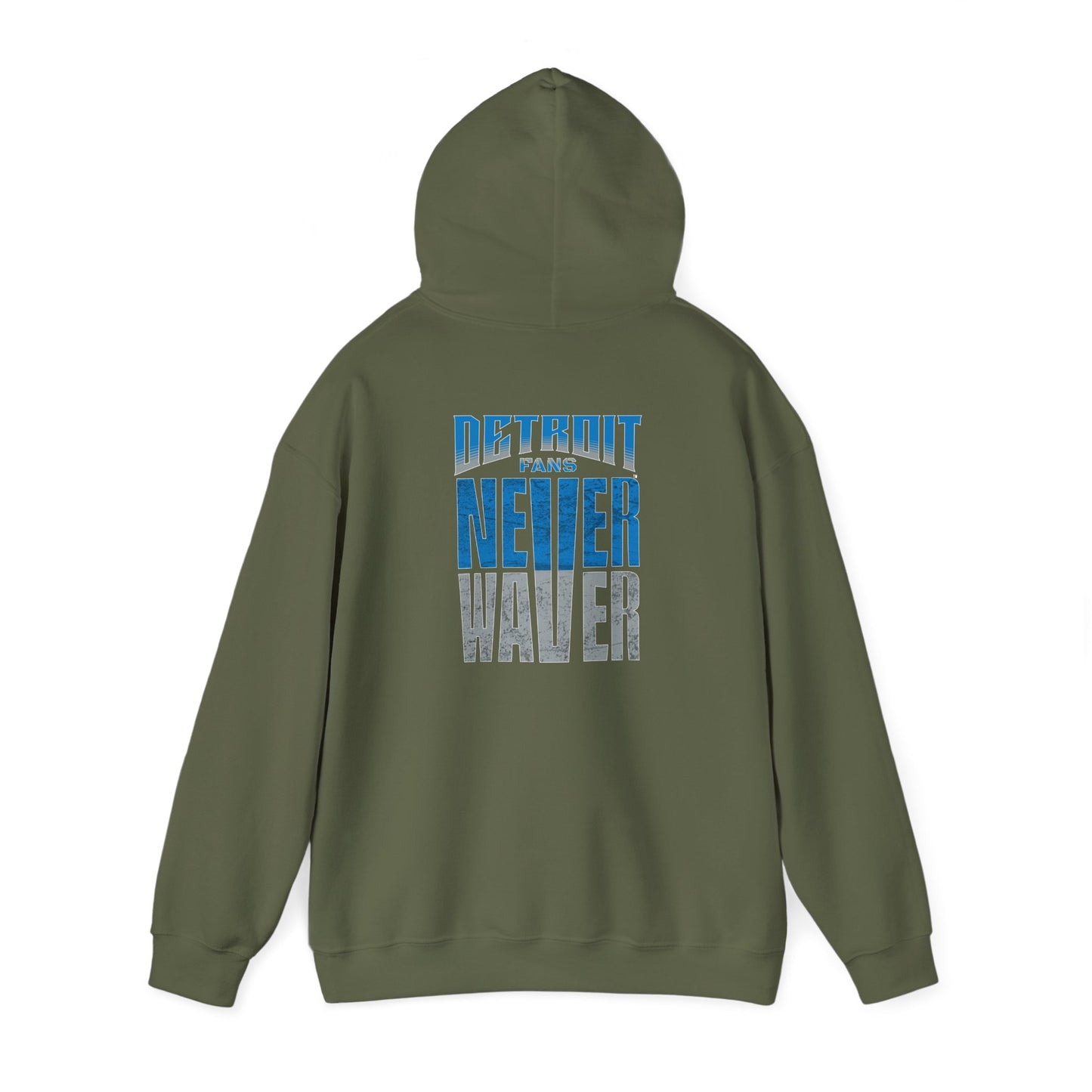 Unisex Heavy Blend™ Hooded Sweatshirt - 'Detroit Fans Never Waver' Inspirational Hoodie for Fans - Never Waver