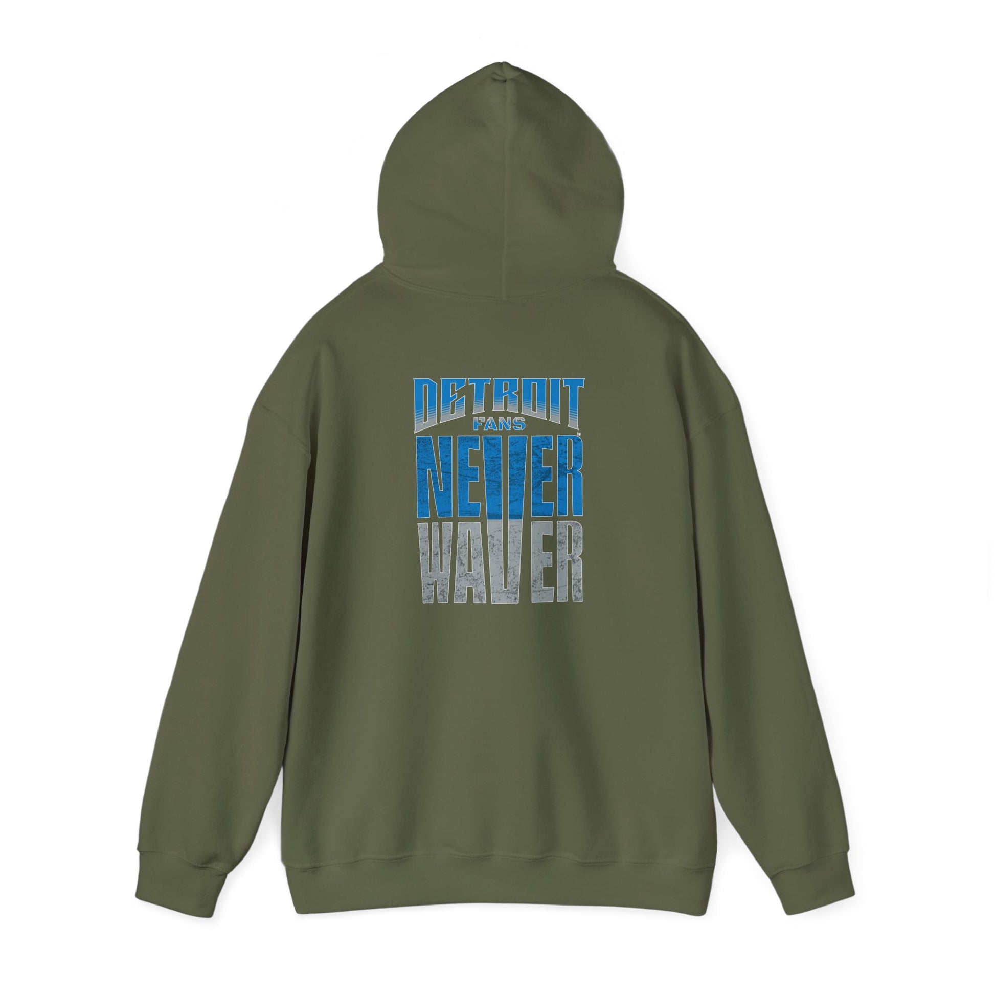 Unisex Heavy Blend™ Hooded Sweatshirt - 'Detroit Fans Never Waver' Inspirational Hoodie for Fans - Never Waver