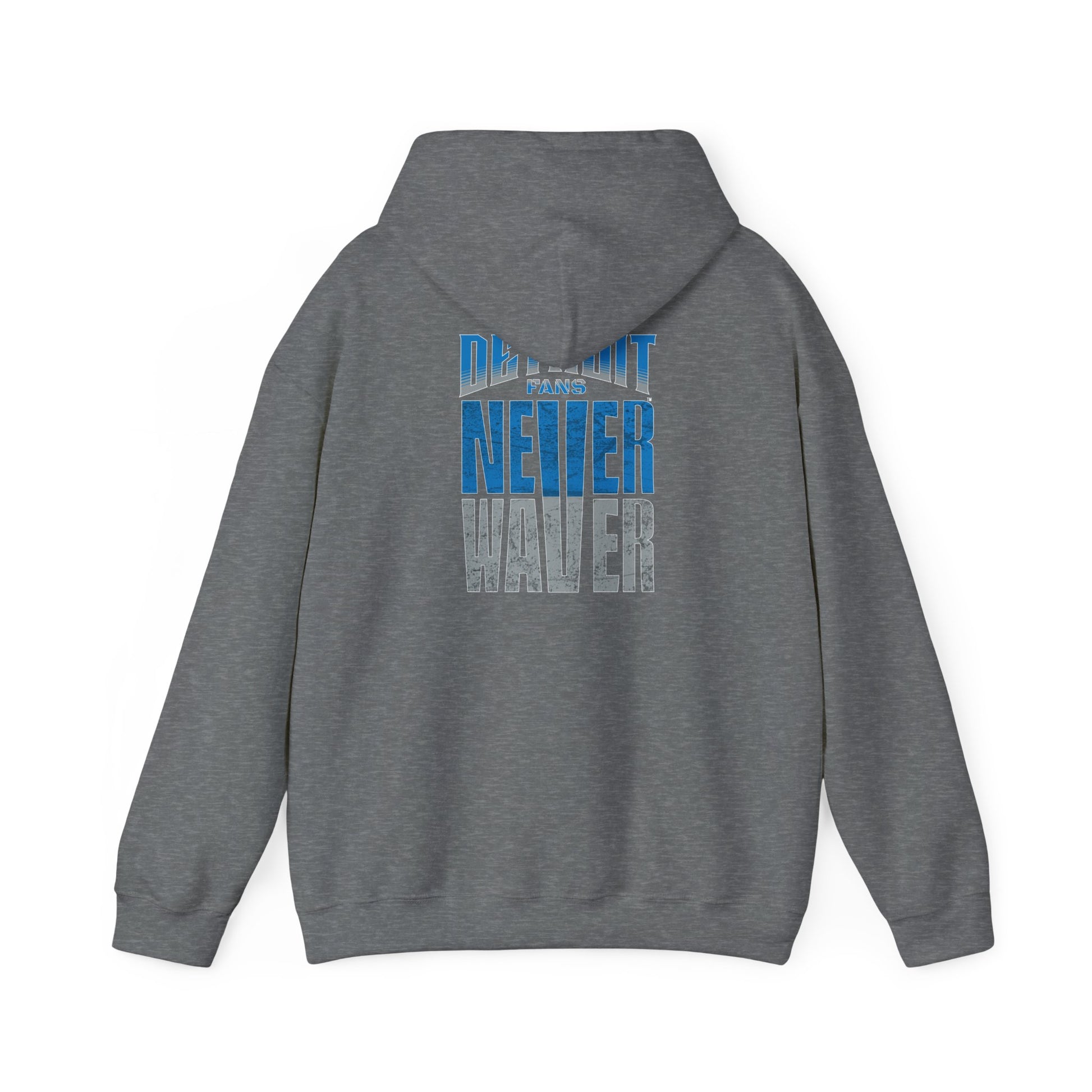 Unisex Heavy Blend™ Hooded Sweatshirt - 'Detroit Fans Never Waver' Inspirational Hoodie for Fans - Never Waver