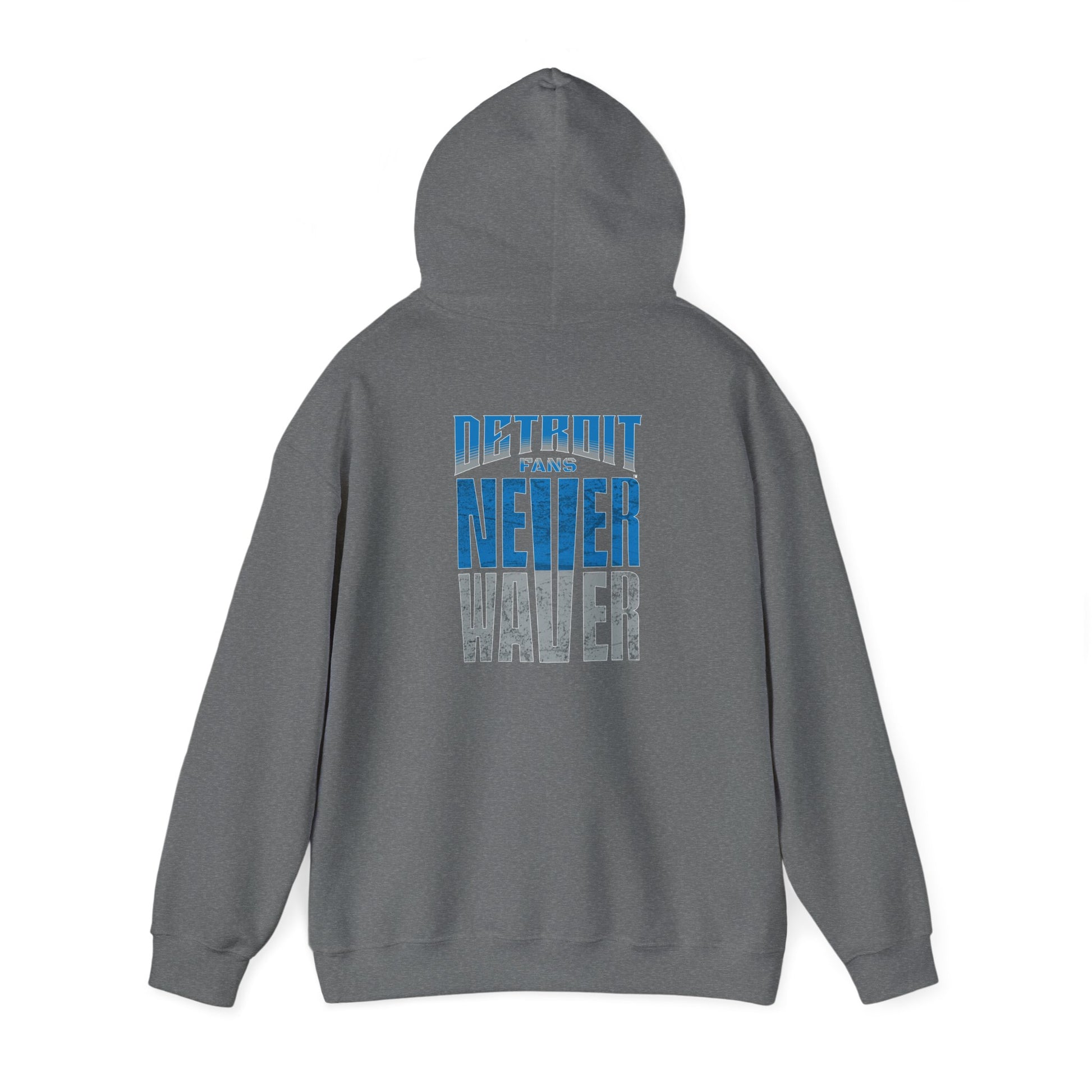 Unisex Heavy Blend™ Hooded Sweatshirt - 'Detroit Fans Never Waver' Inspirational Hoodie for Fans - Never Waver